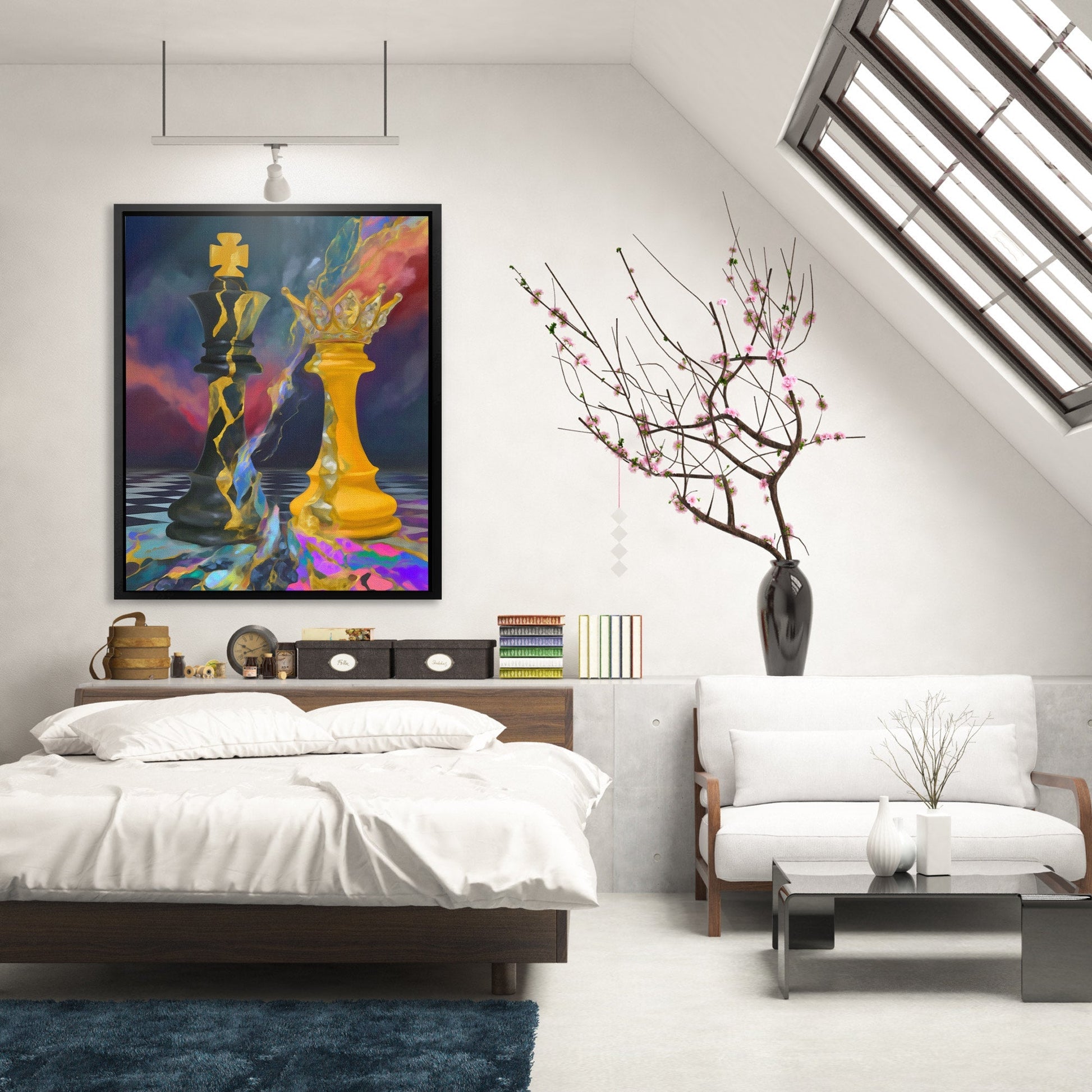 Chess Queen's Golden Dominion - Luxury Wall Art