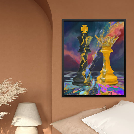 Chess Queen's Golden Dominion - Luxury Wall Art