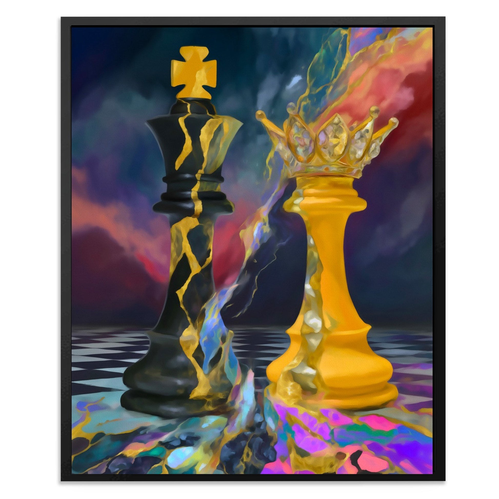 Chess Queen's Golden Dominion - Luxury Wall Art