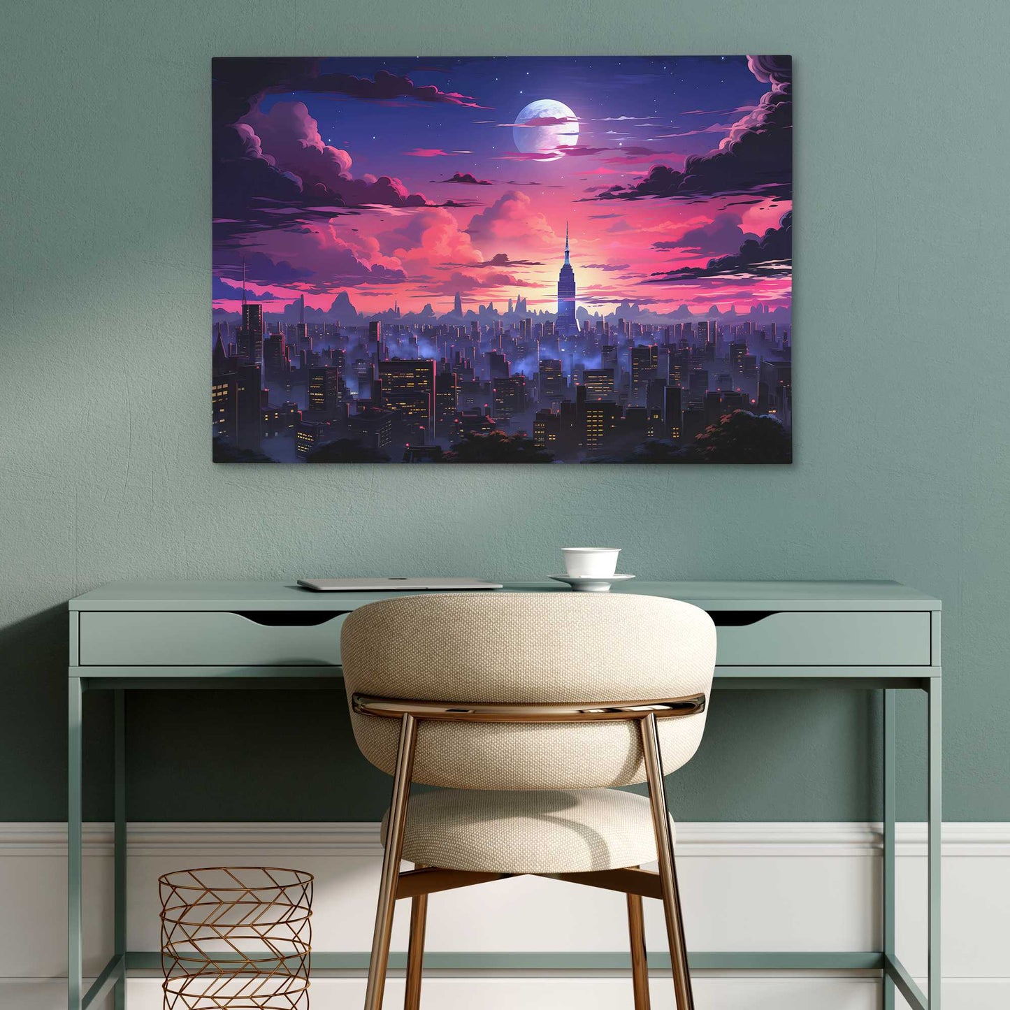Chicago Sunset - Vaporwave Wall Art Print