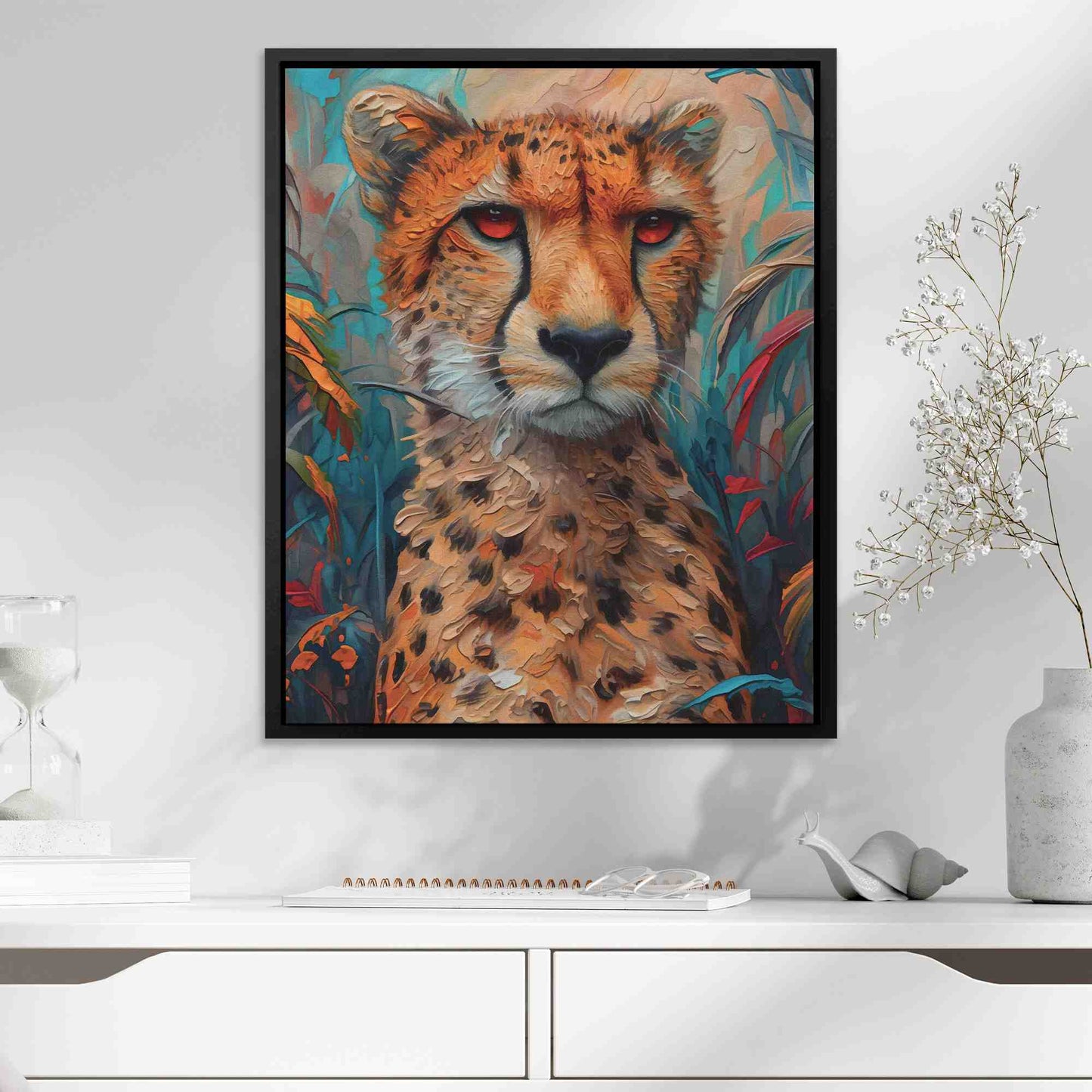 Chilling Cheetah - Orange Wall Art