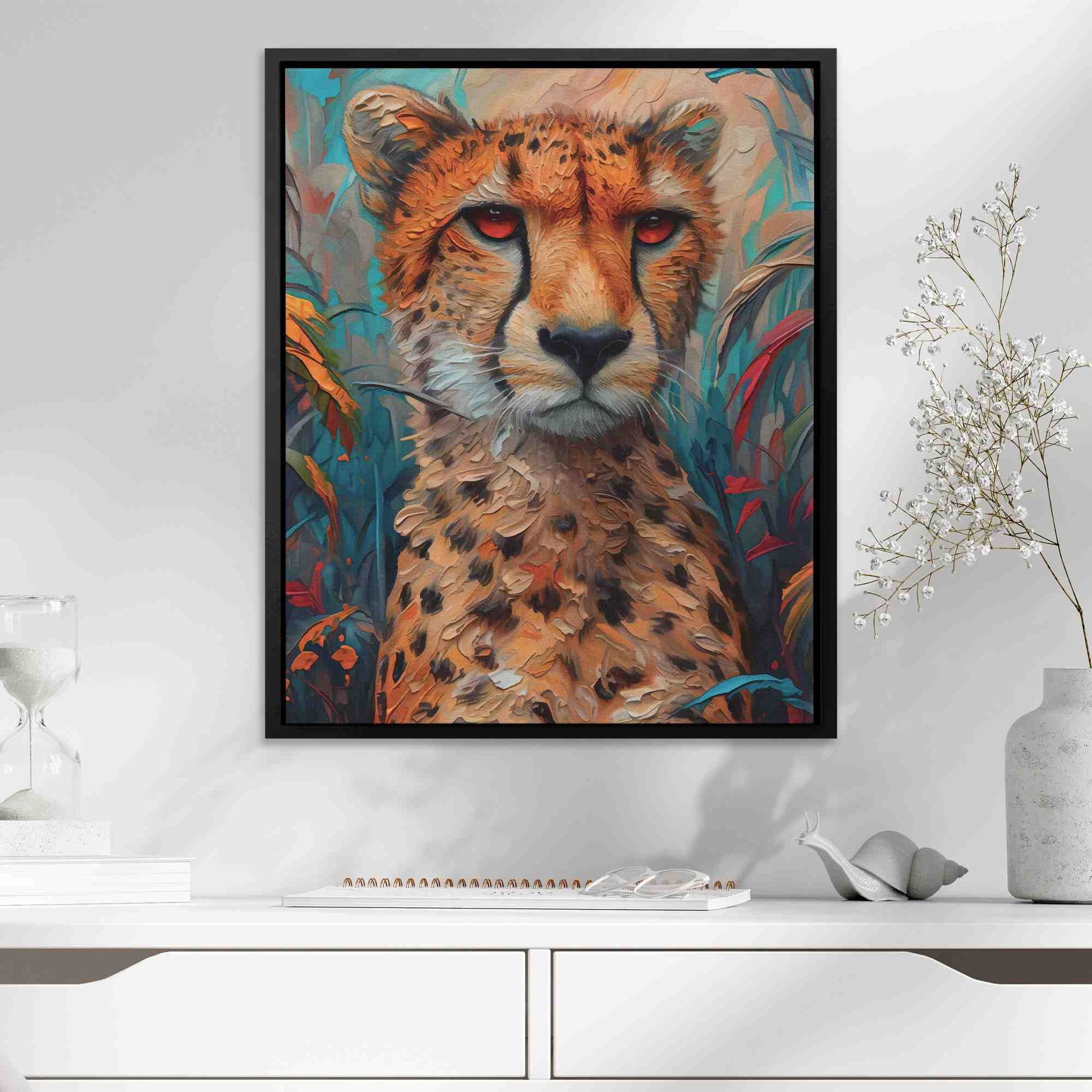 Chilling Cheetah - Orange Wall Art