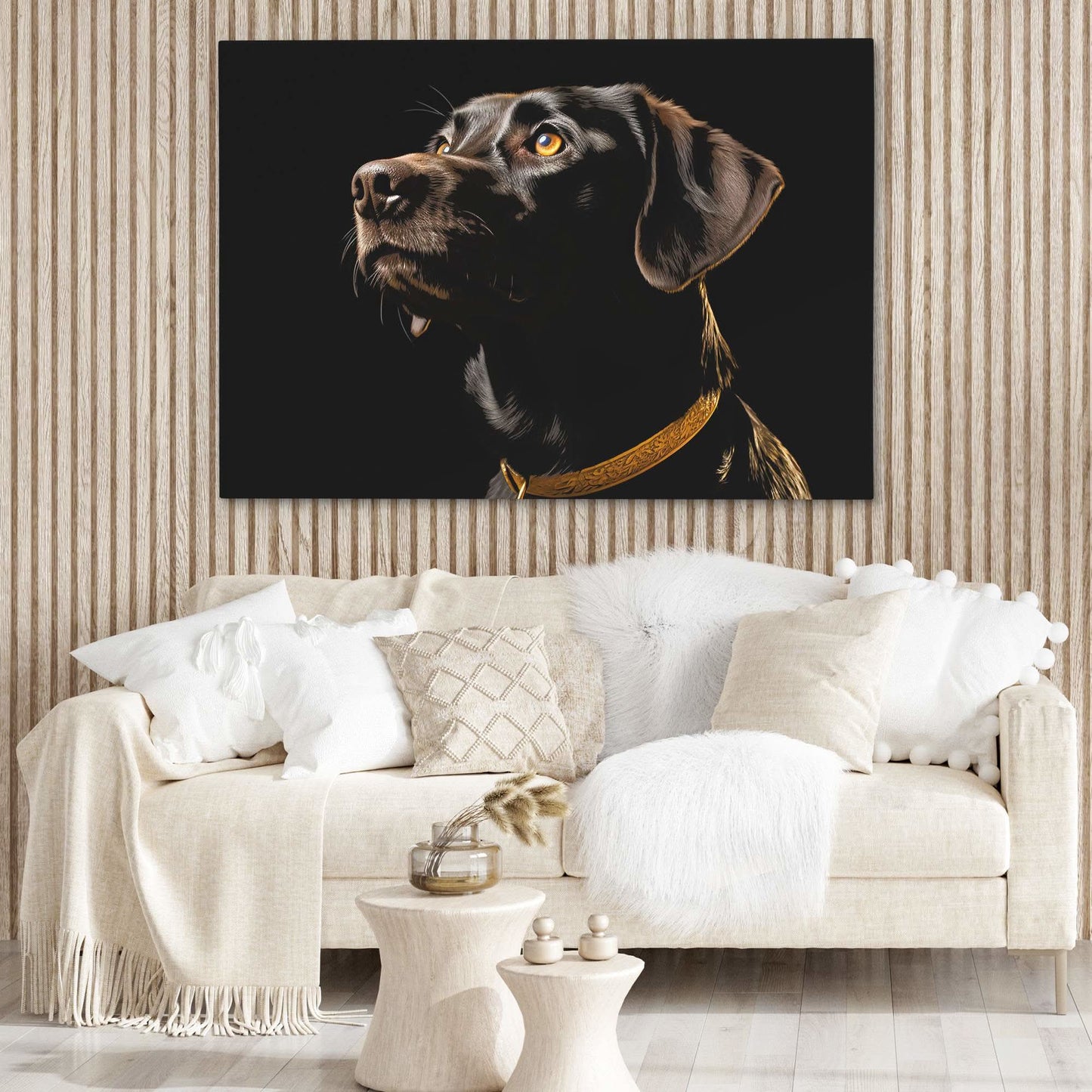 Chocolate Gaze - Dog Wall Art in Black Frame