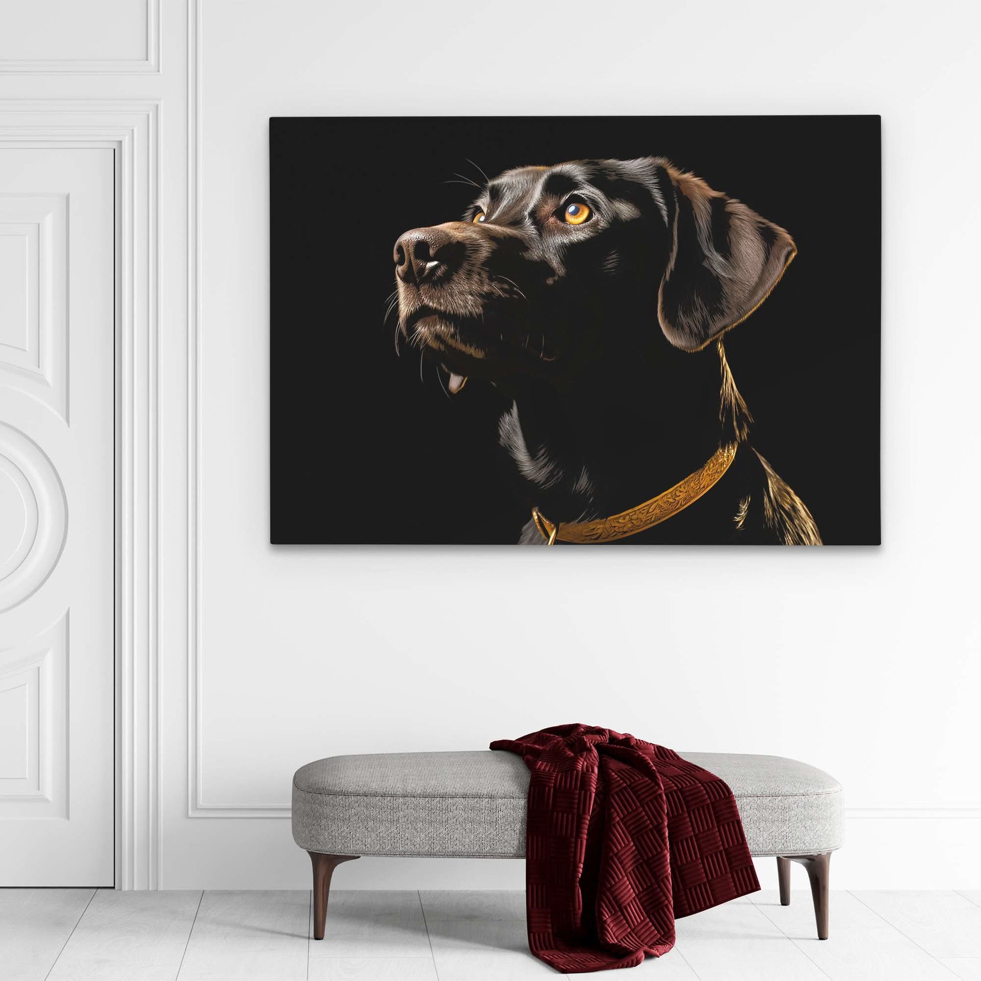 Chocolate Gaze - Black Dog Canvas Print