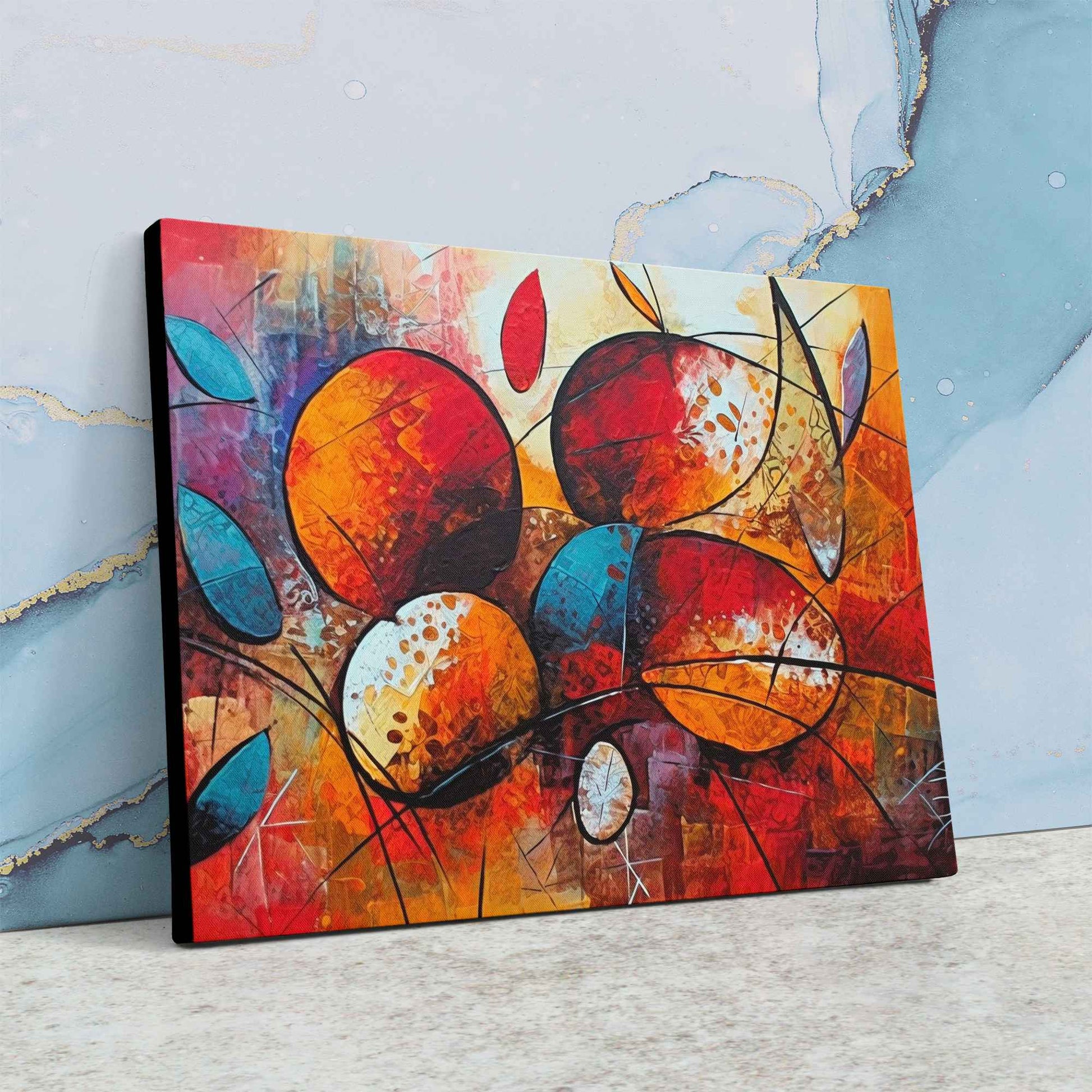 Chromatic Cadence - Abstract Wall Art in Black Frame