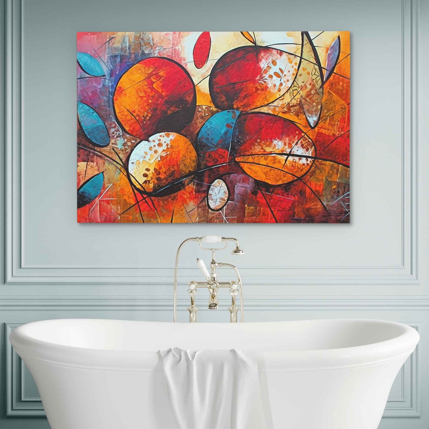 Chromatic Cadence - Abstract Blue Canvas Wall Art