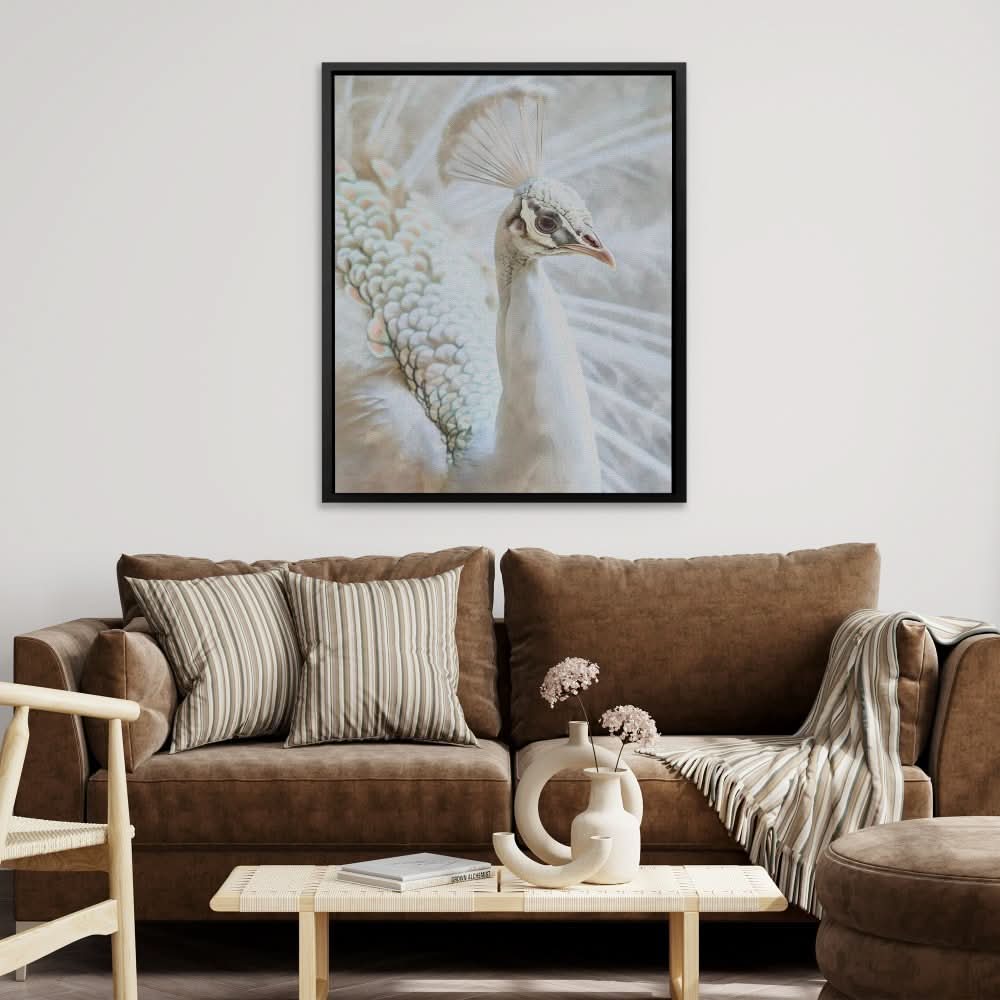 Chromatic Peacock - Large Minimalist Canvas Print