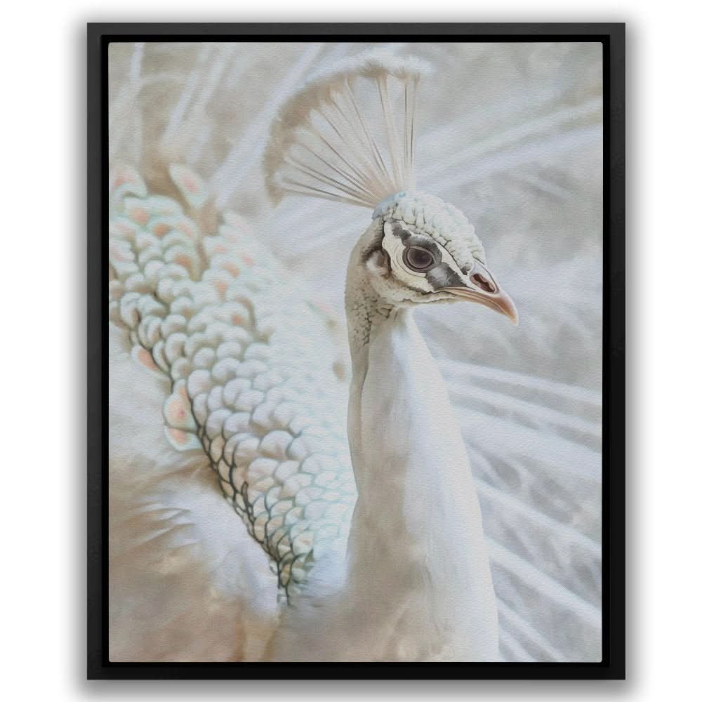 Chromatic Peacock - Neutral Animals Canvas Print
