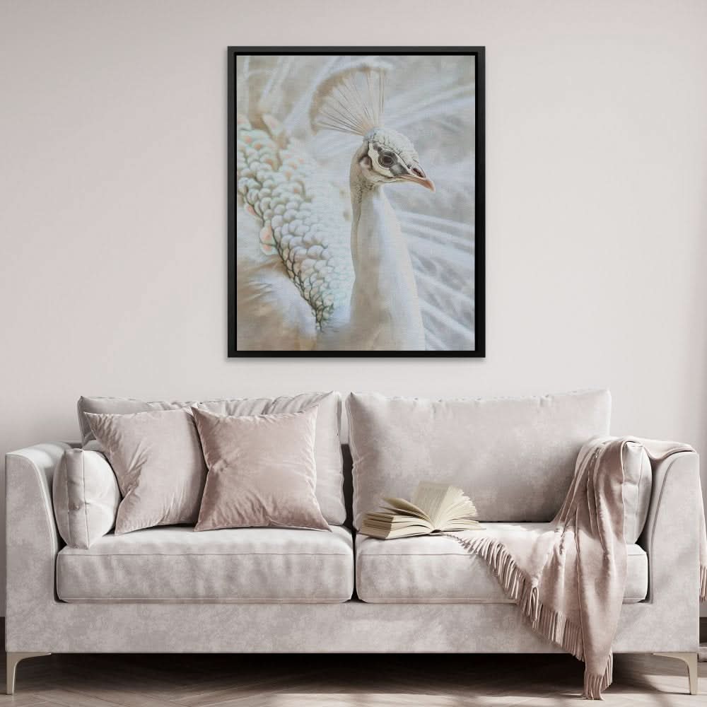 Chromatic Peacock - Animals Wall Art in Black Frame