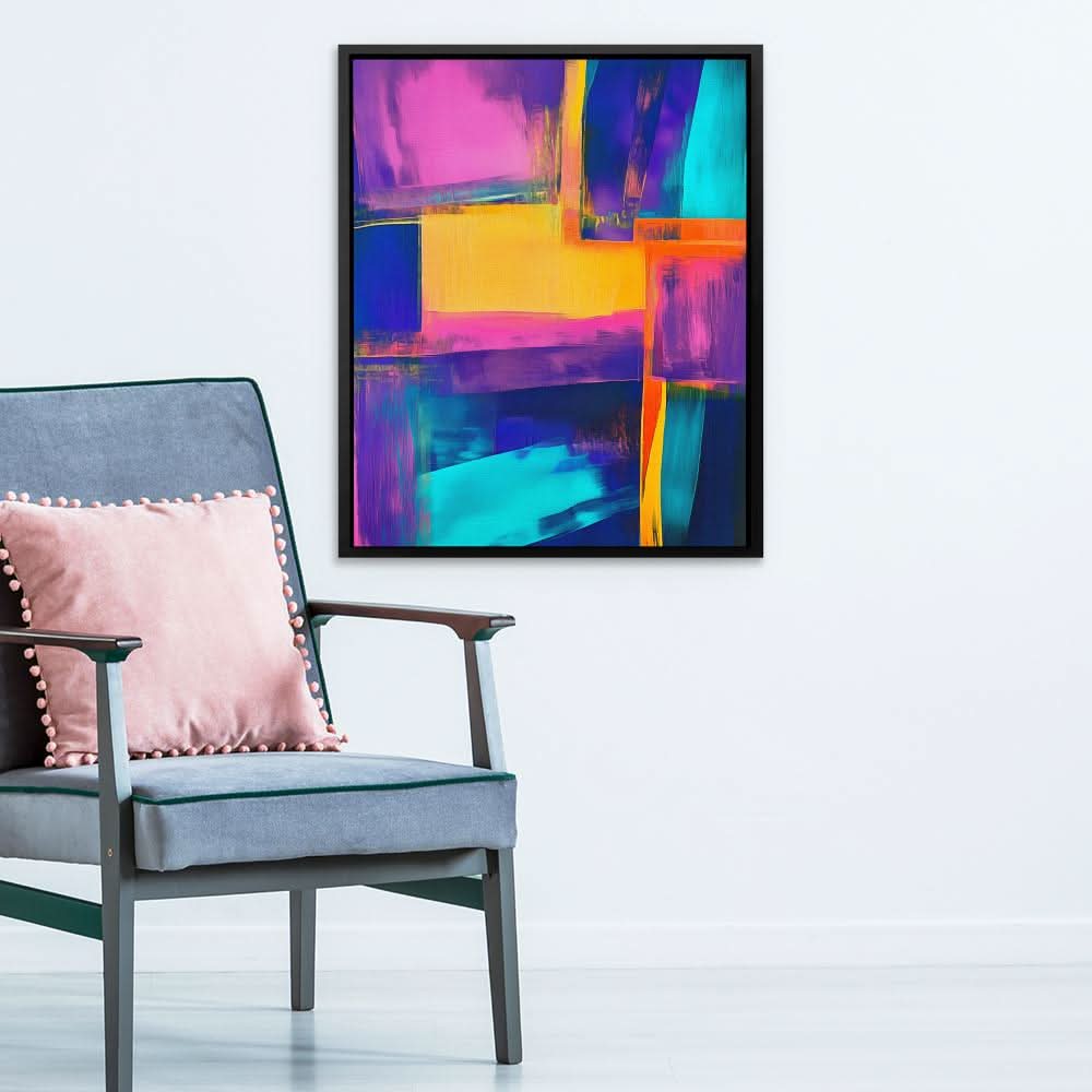Chromatic Pulse - Abstract Wall Art in Black Frame