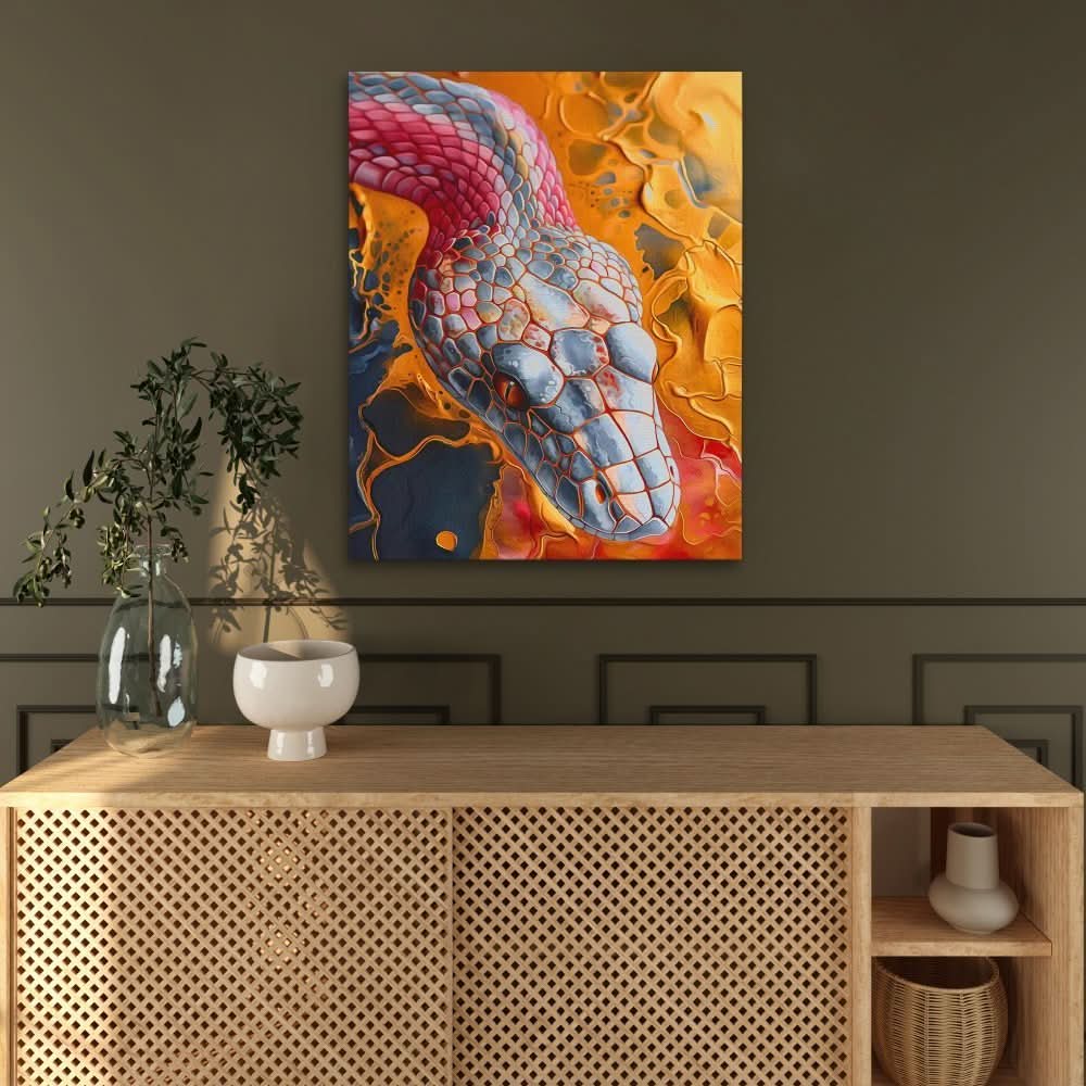 Chromatic Snake - Gold Wall Art for Home Office