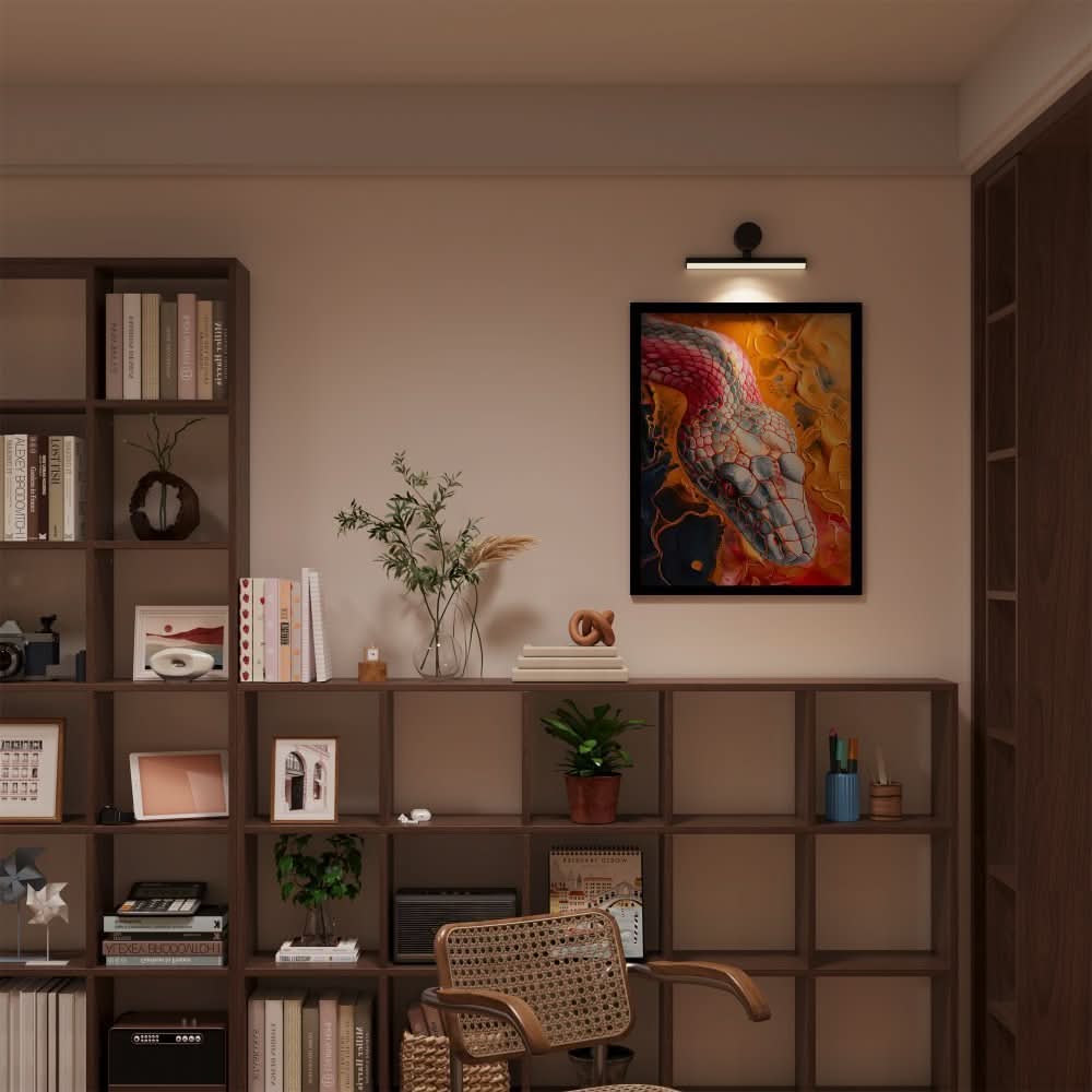 Chromatic Snake - Nature Wall Art in Black Frame