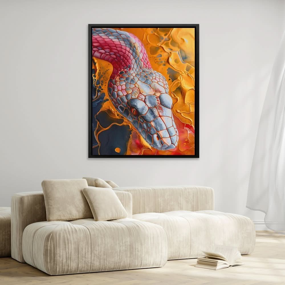 Chromatic Snake - Gold Nature Canvas Print