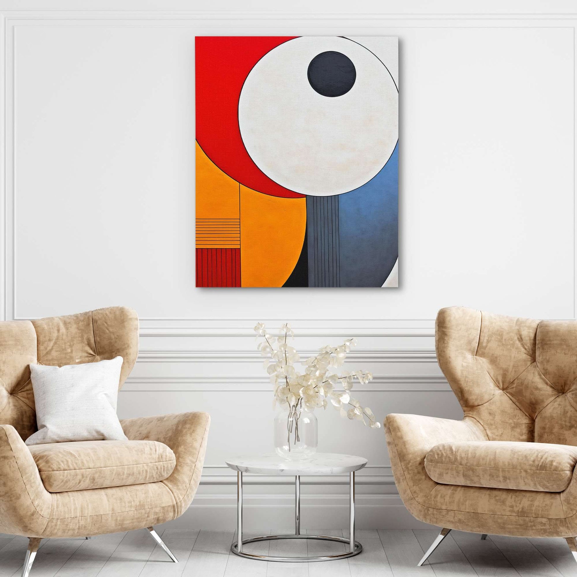 Circling Colors - Red Canvas Print