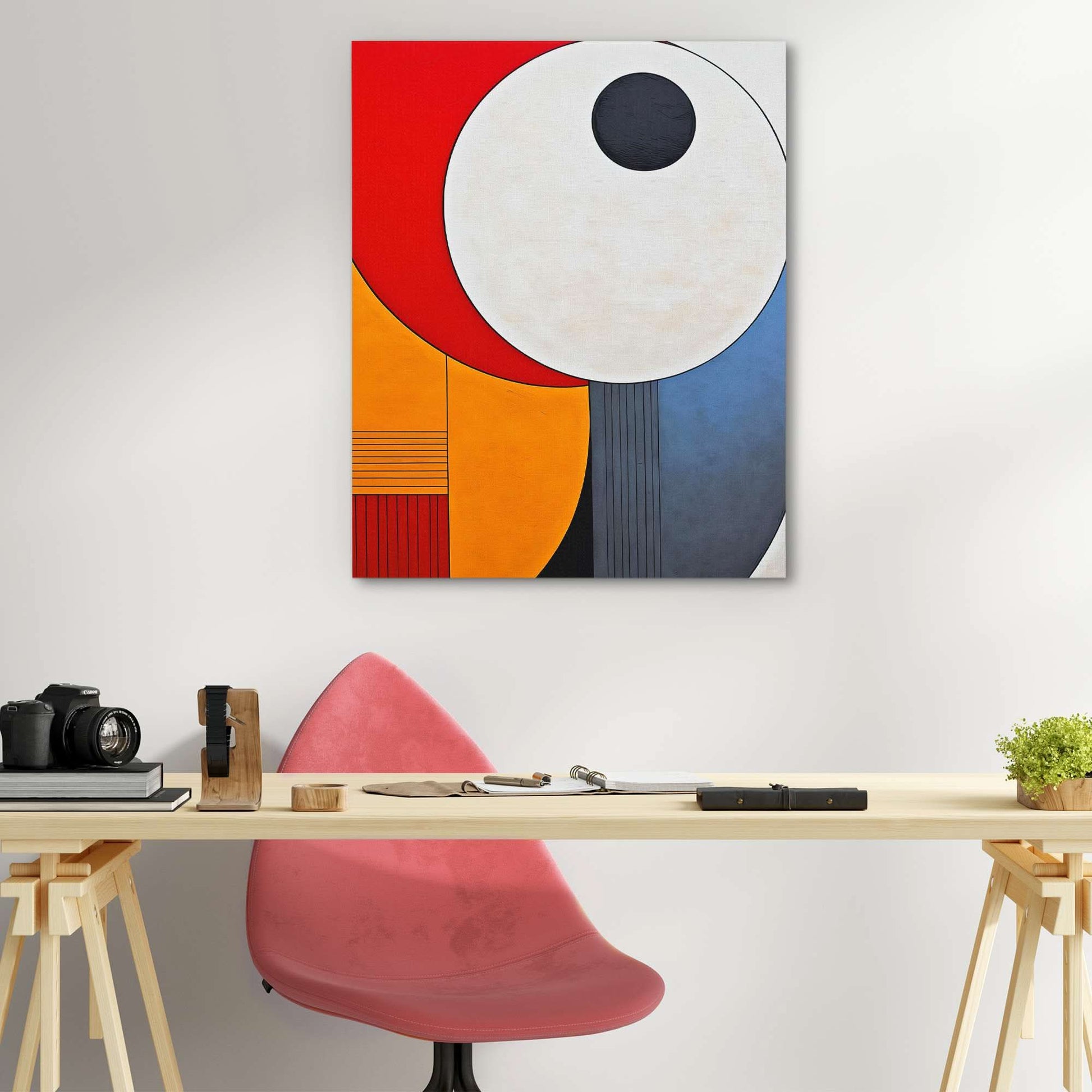 Circling Colors - Red Wall Art