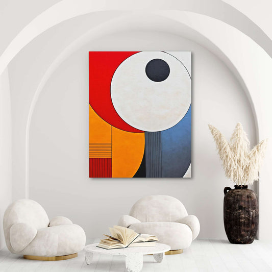 Circling Colors - Abstract Wall Art in Black Frame