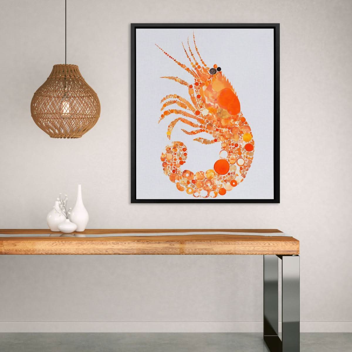 Citrus Shrimp - Food Wall Art in Black Frame