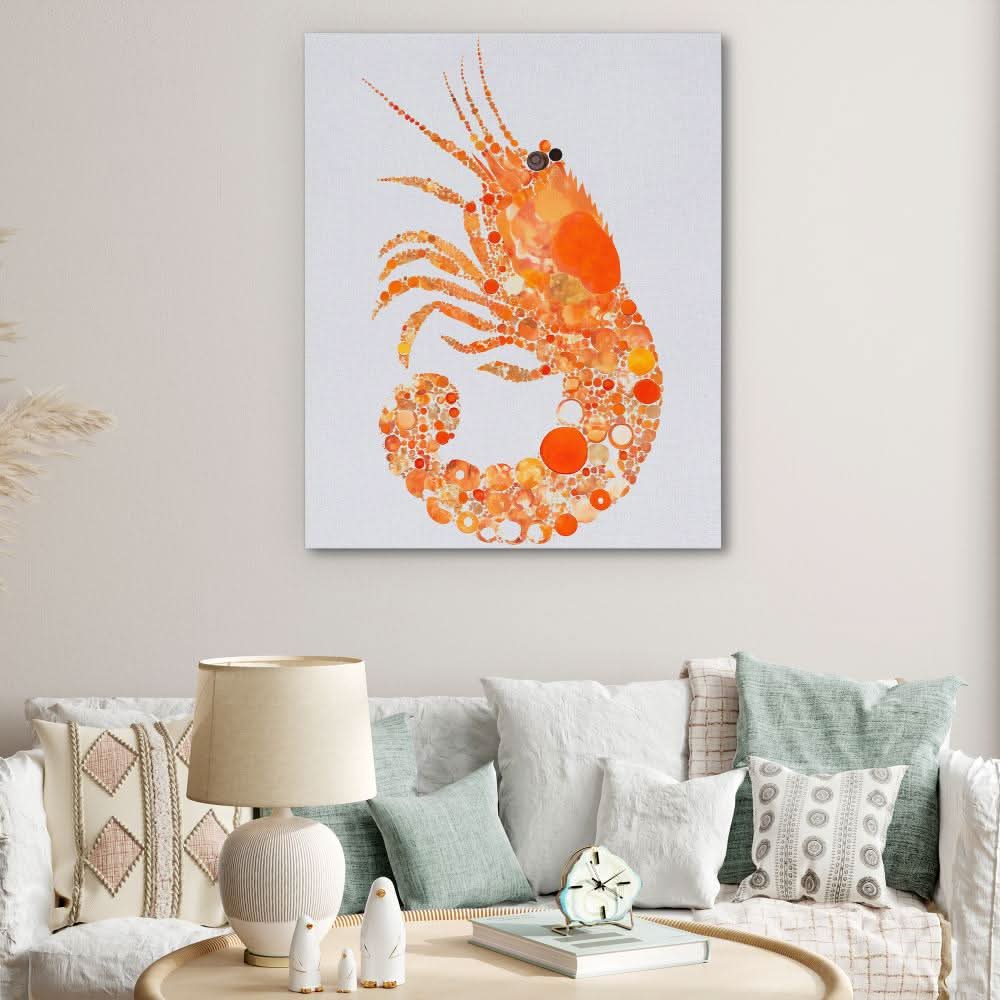 Citrus Shrimp - Minimalist Orange Canvas Wall Art
