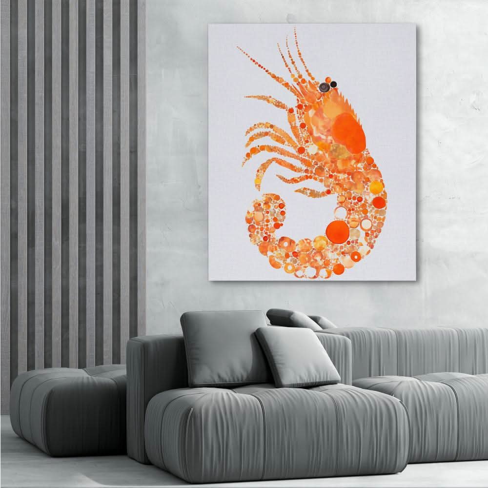 Citrus Shrimp - Orange Wall Art for Kitchen