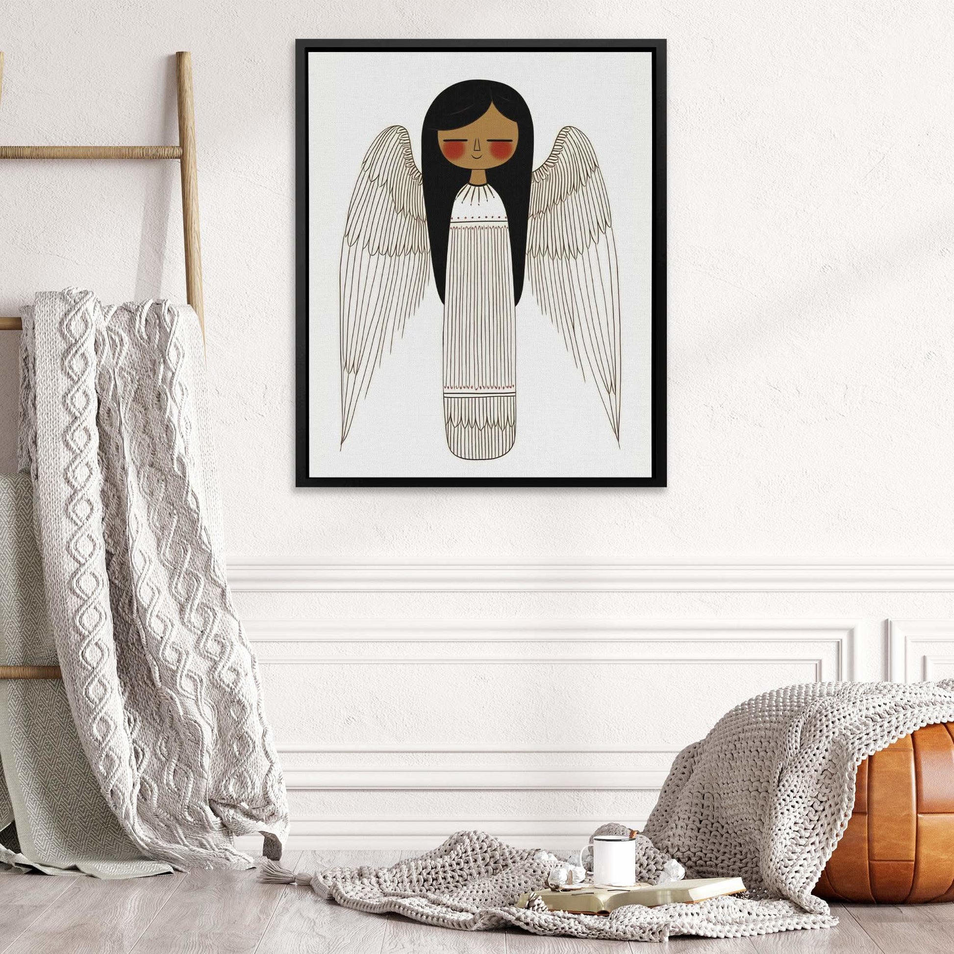 Classic Angel - White Religious Canvas Print