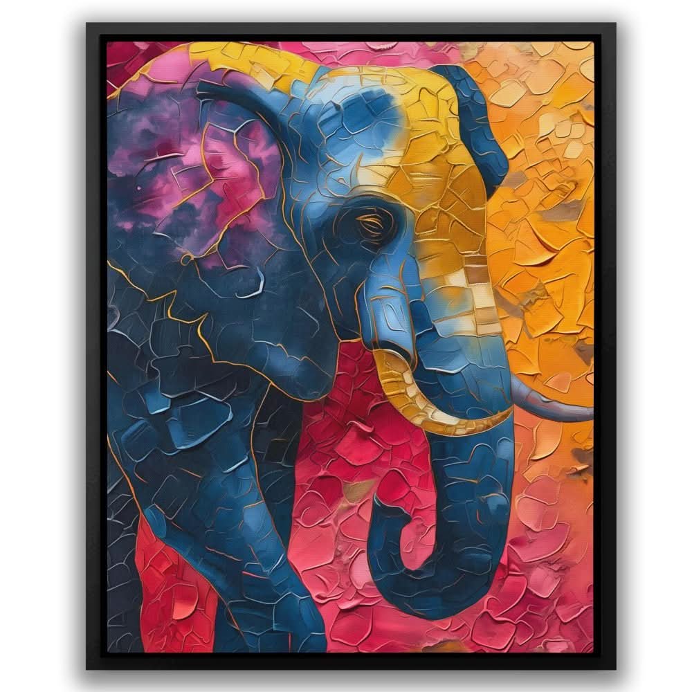 Classic Elephant - Blue Elephant Canvas Print