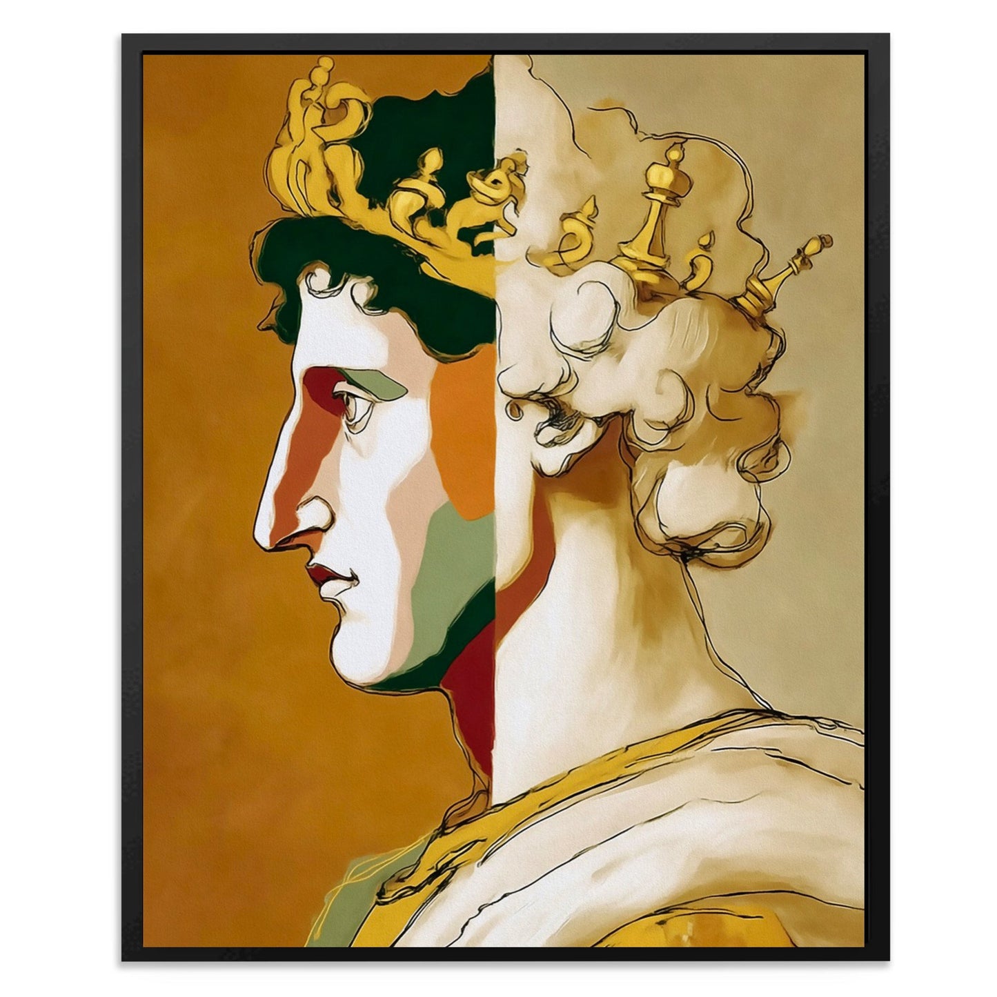 Classical Golden Profile - Luxury Wall Art