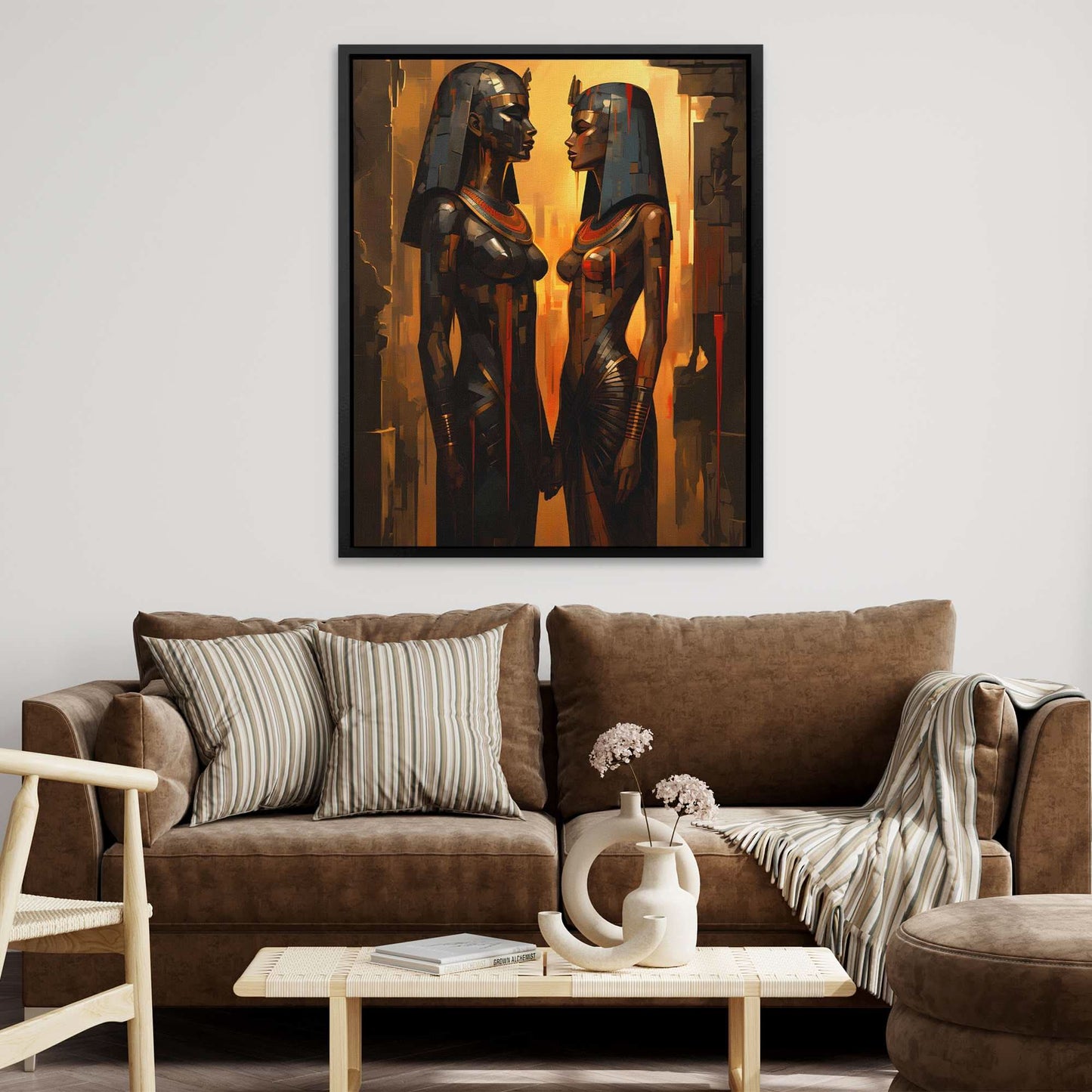 Cleopatra's Kiss - Egyptian Wall Art in Black Frame