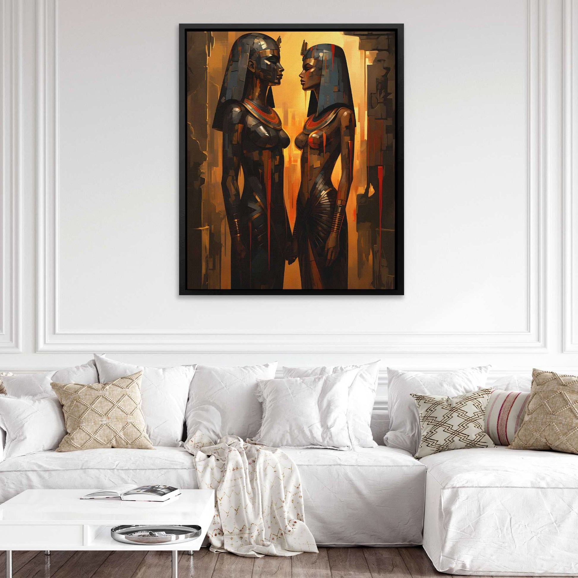 Cleopatra's Kiss - Abstract Black Canvas Wall Art