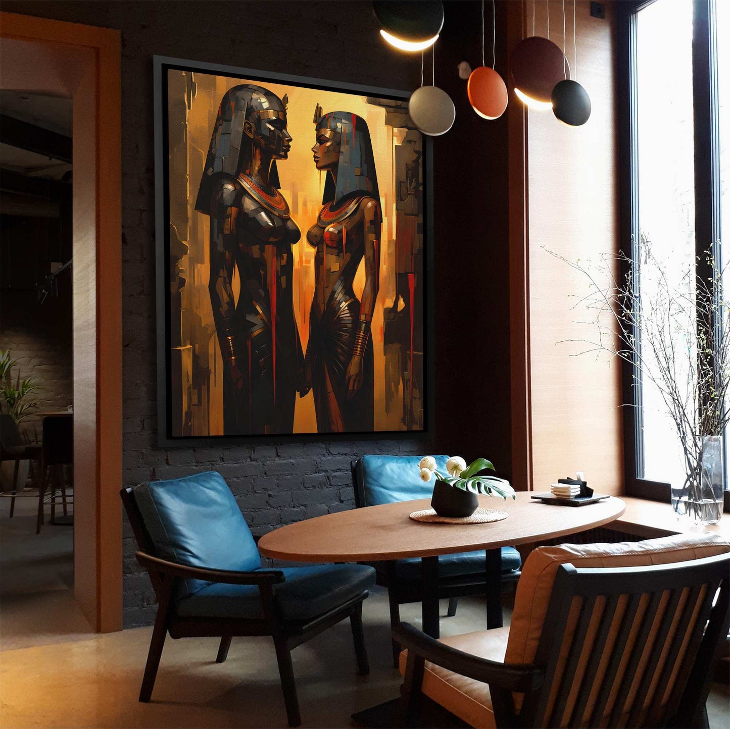 Cleopatra's Kiss - Abstract Wall Art in Black Frame