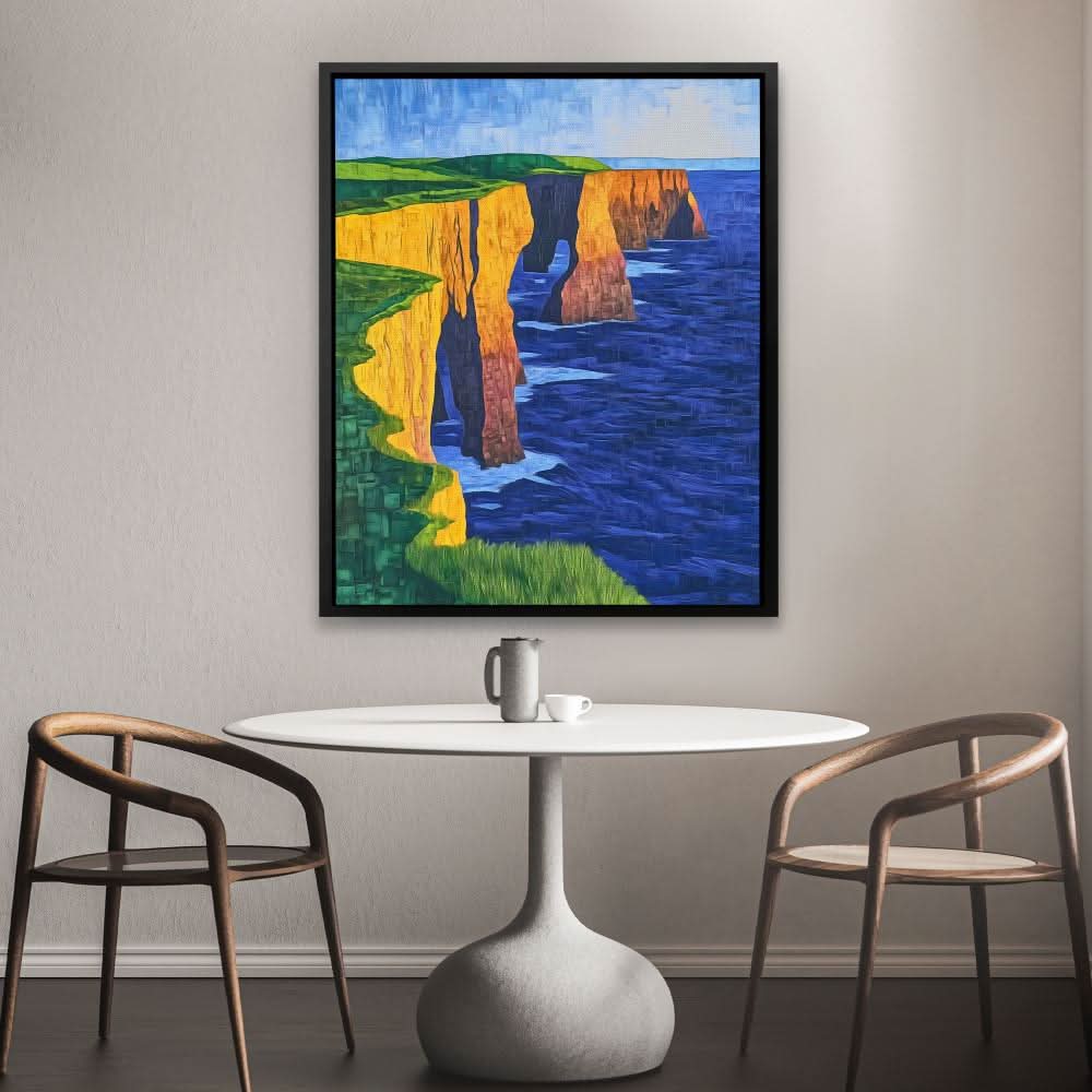 Cliffs of Serenity - Blue Wall Art for Meditation Room