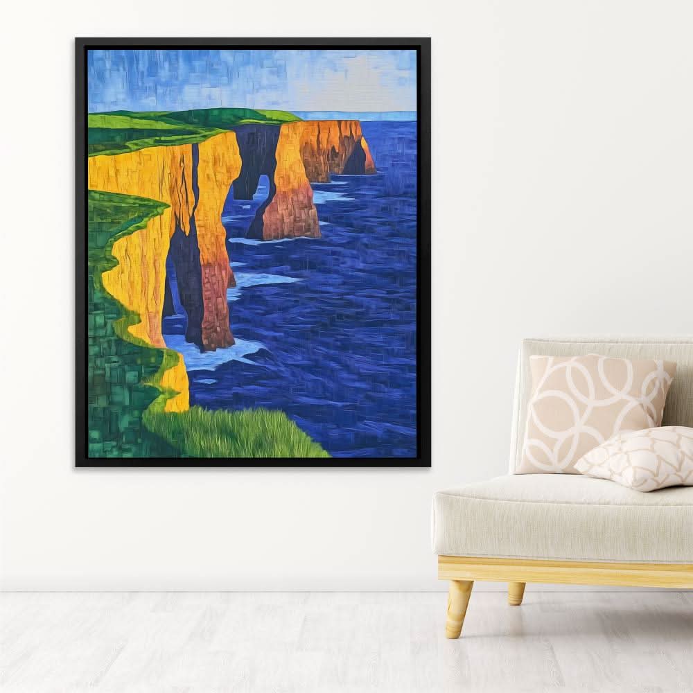 Cliffs of Serenity - Blue Canvas Wall Art