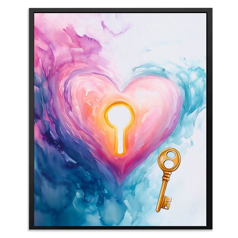 Cloud Drift Seal - Love Wall Art in Black Frame