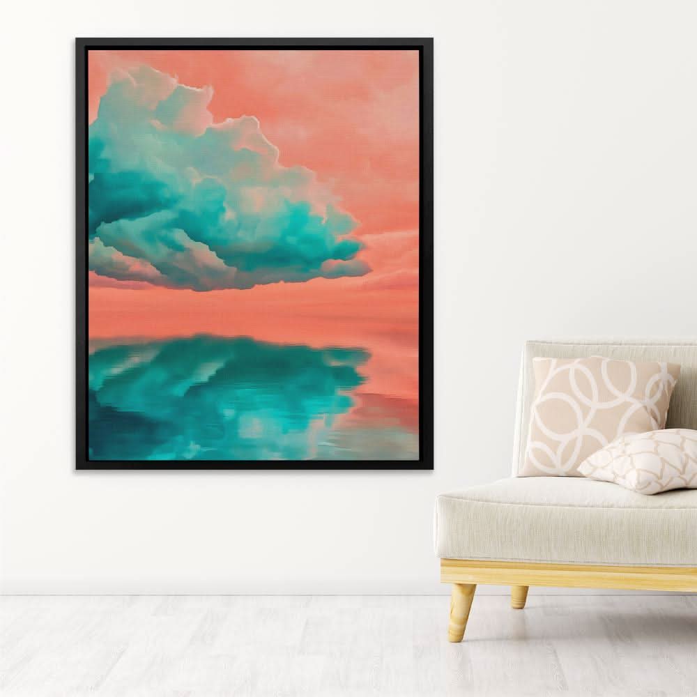 Cloud Mirror - Pastel Ocean Blues Canvas Print