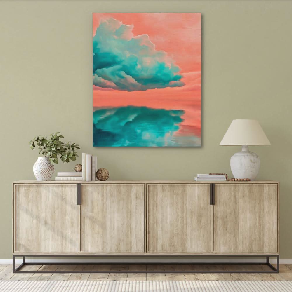 Cloud Mirror - Large Minimalist Canvas Print
