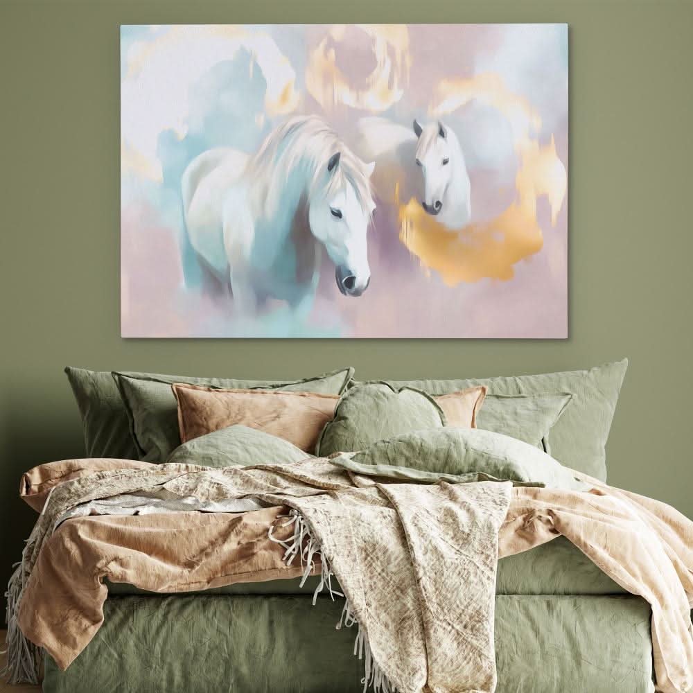 Cloudborne Stallions - Horse Art for Bedroom