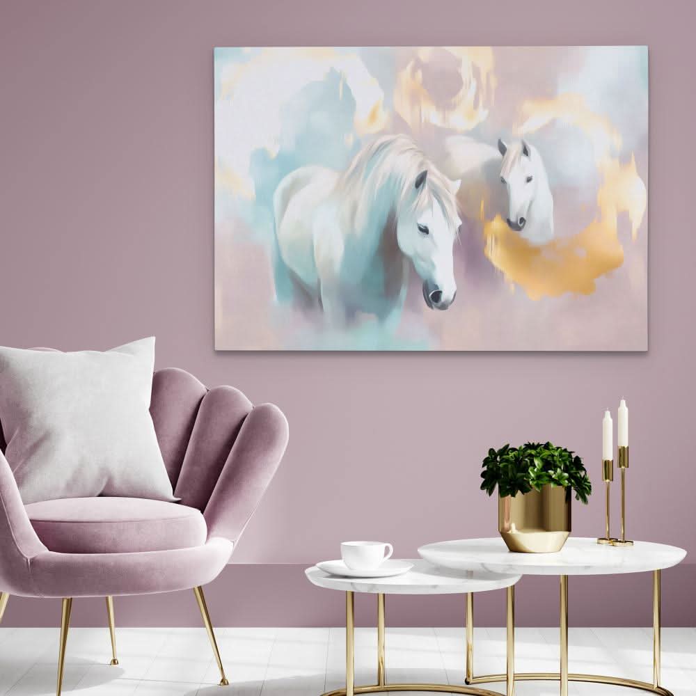 Cloudborne Stallions - Pastel Wall Art for Nursery