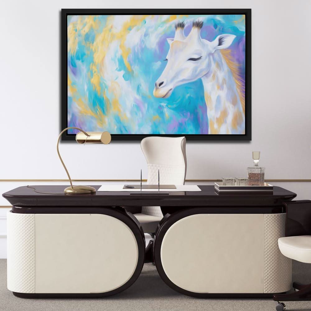 Cloudwalker Giraffe - Giraffe Wall Art in Black Frame