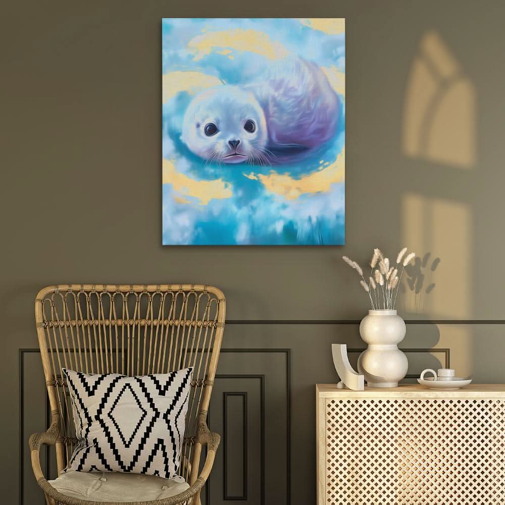 Cloudy Ocean Eyes - Wall Art in Black Frame