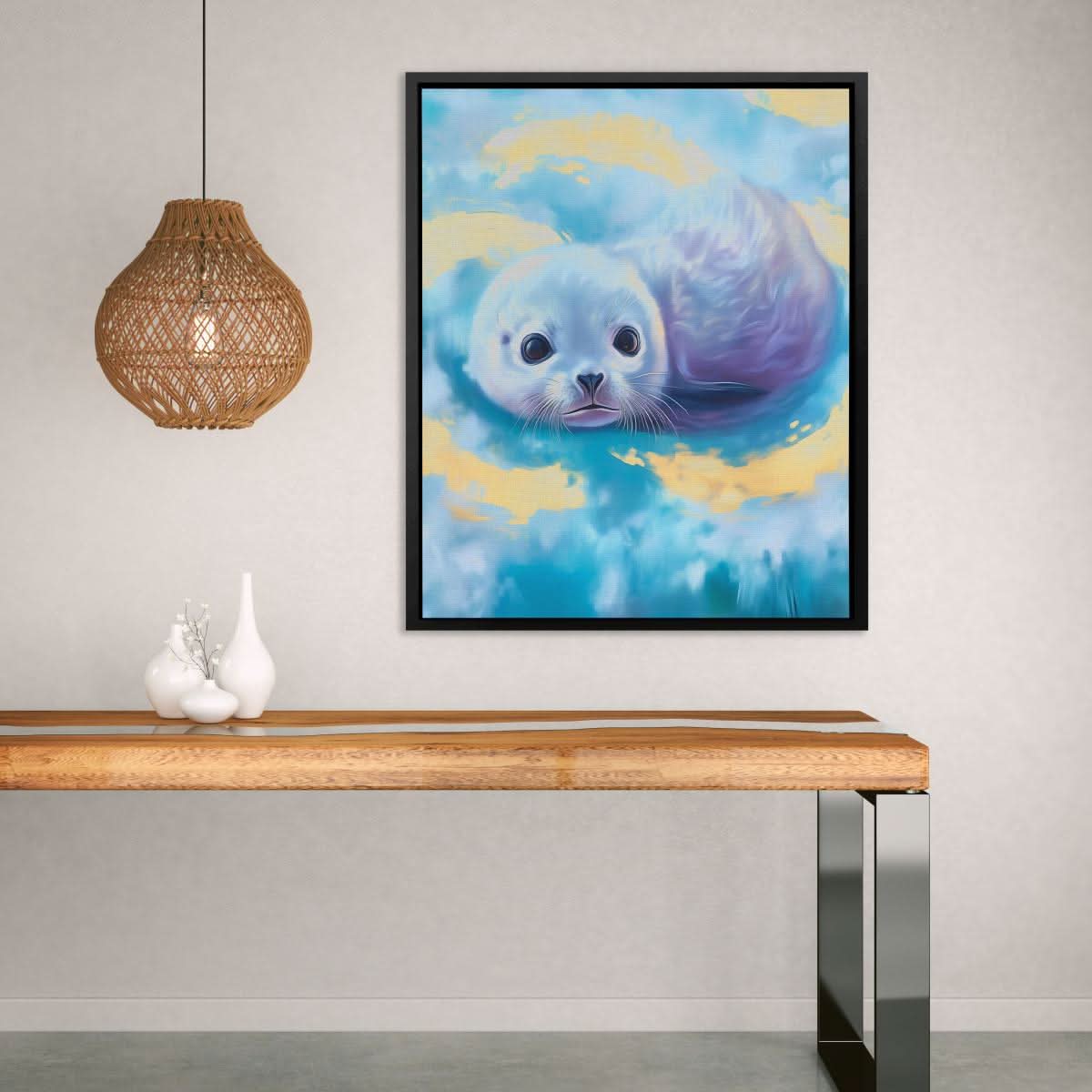 Cloudy Ocean Eyes - Blue Canvas Wall Art