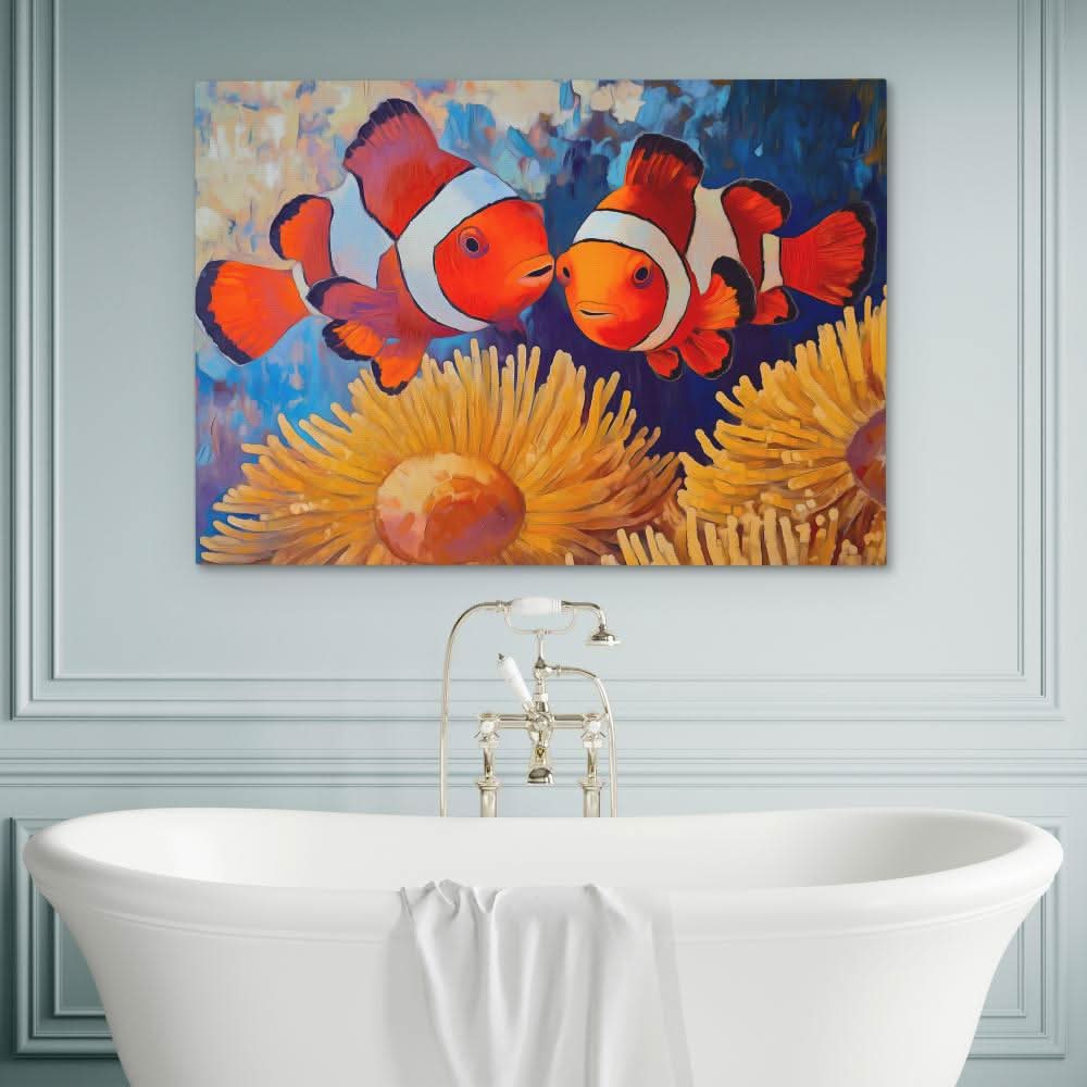 Clownfish Kiss - Large Canvas Print
