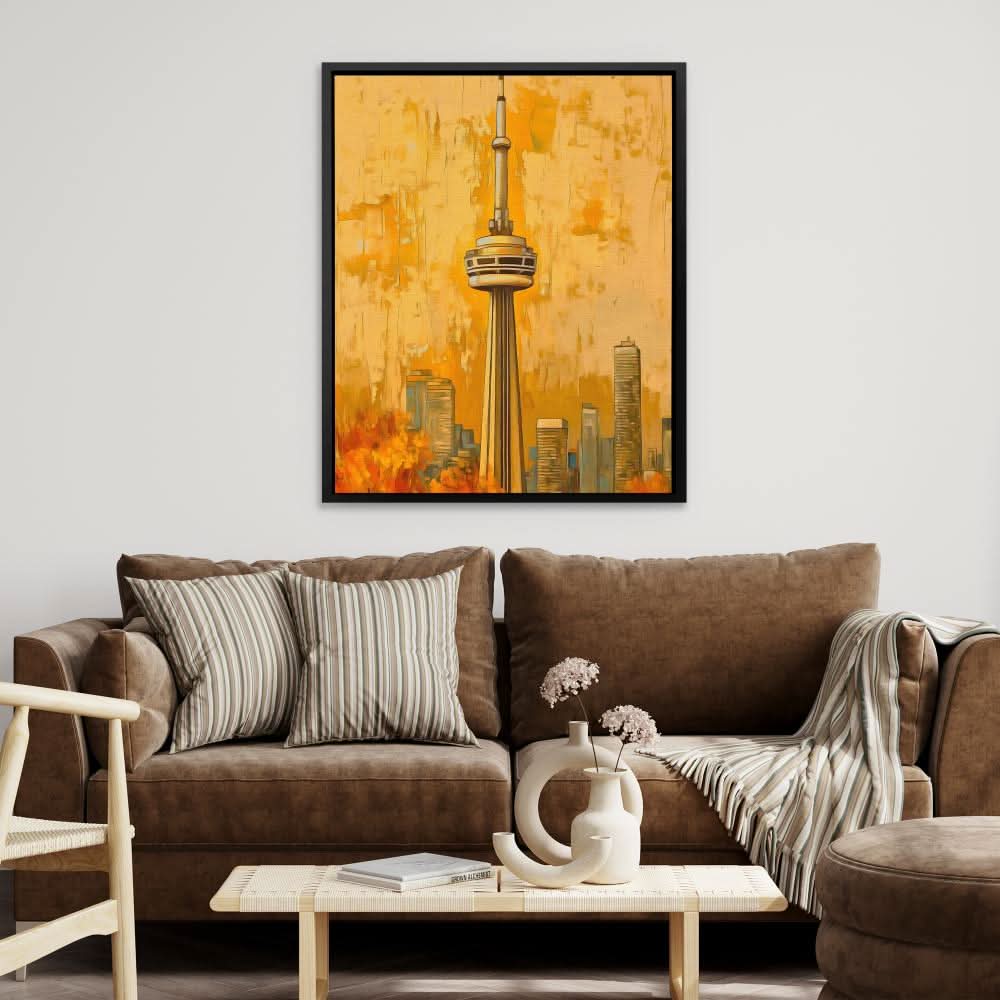 CN Tower in Fall Colors - Architecture Art for Hallway
