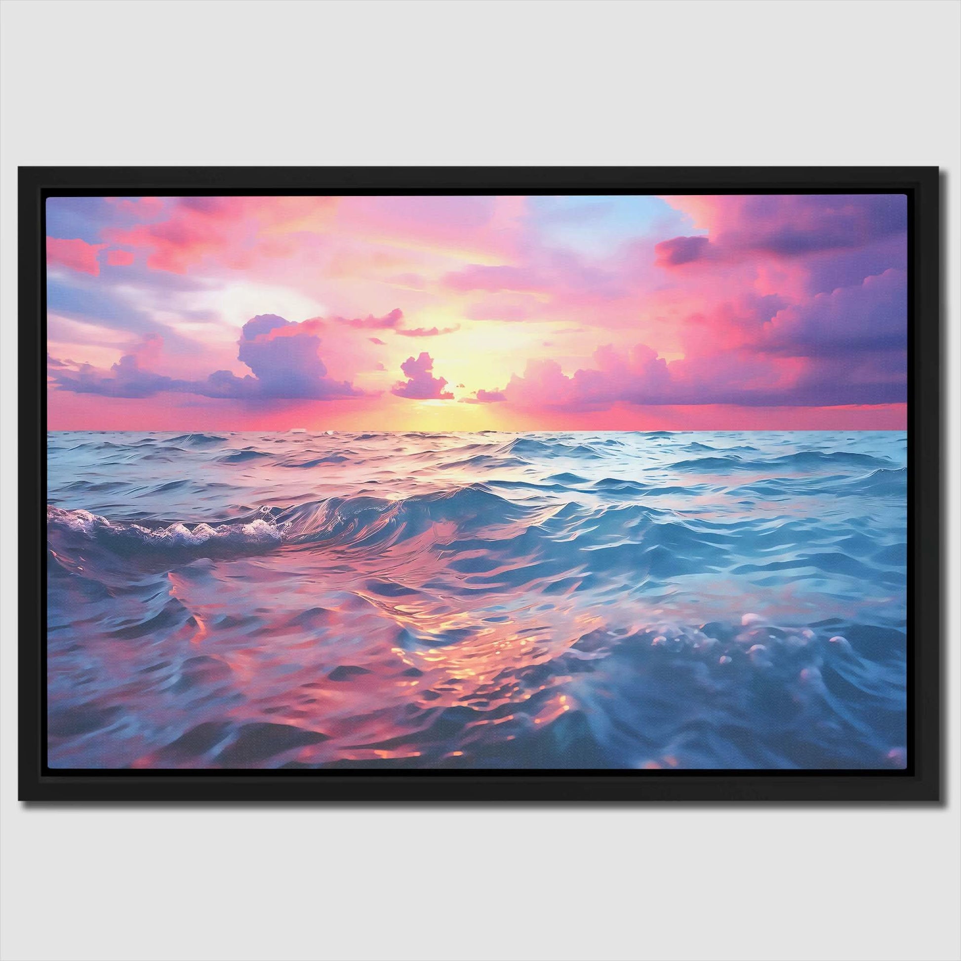 Coastal Breeze - Coastal Wall Art in Black Frame