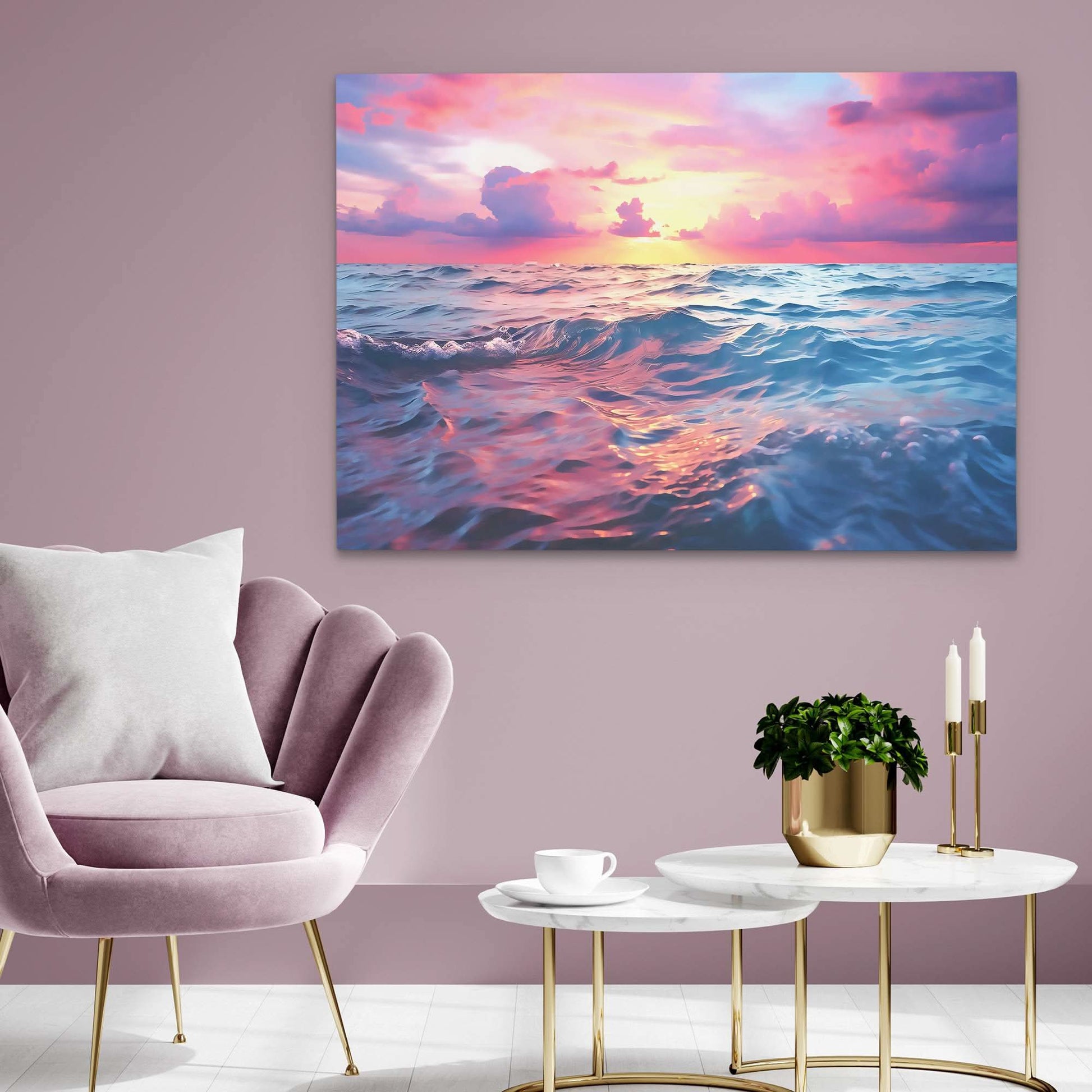 Coastal Breeze - Wall Art in Black Frame