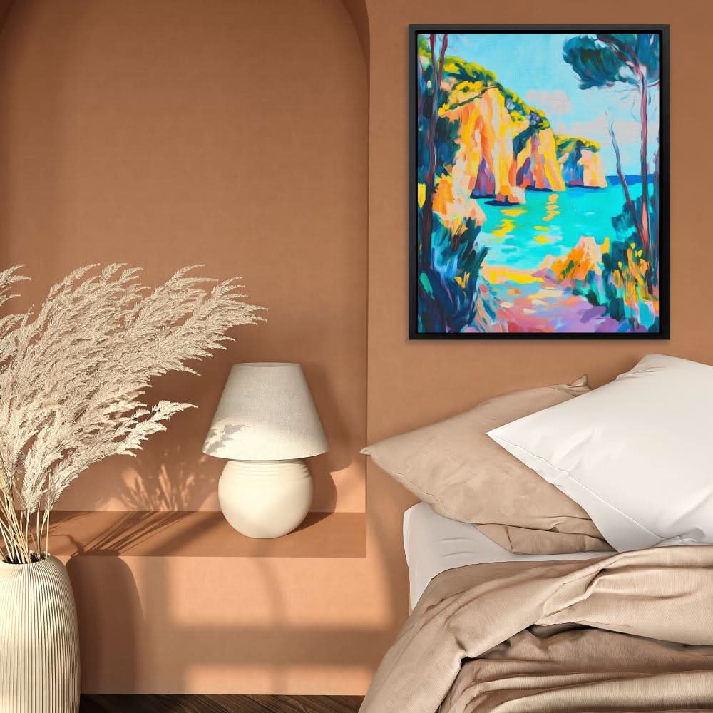 Coastal Color Burst - Wall Art in Black Frame