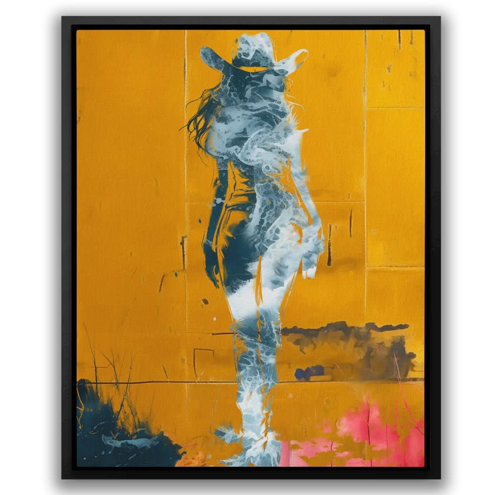 Coastal Cow Girl - Large Abstract Canvas Print