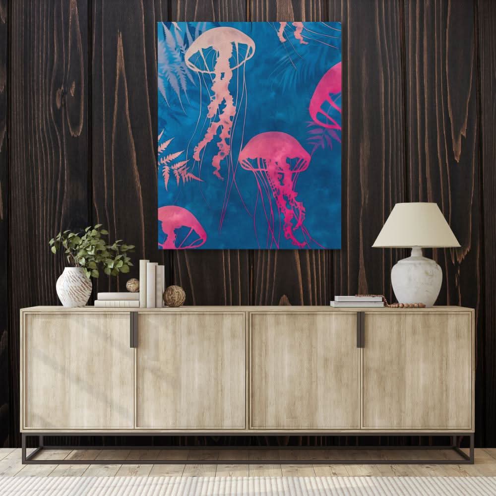 Coastal Jellies - Blue Wall Art
