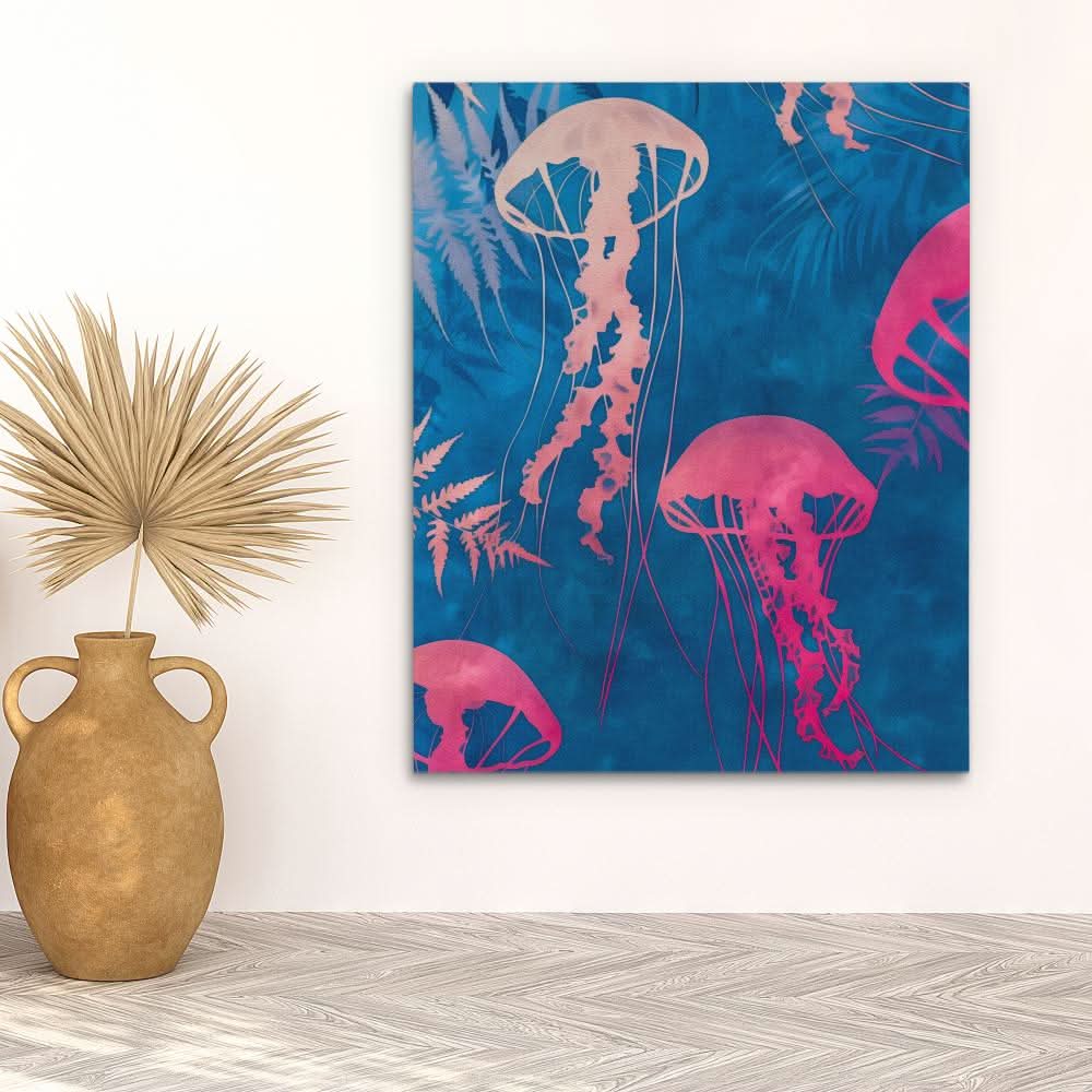 Coastal Jellies - Wall Art in Black Frame