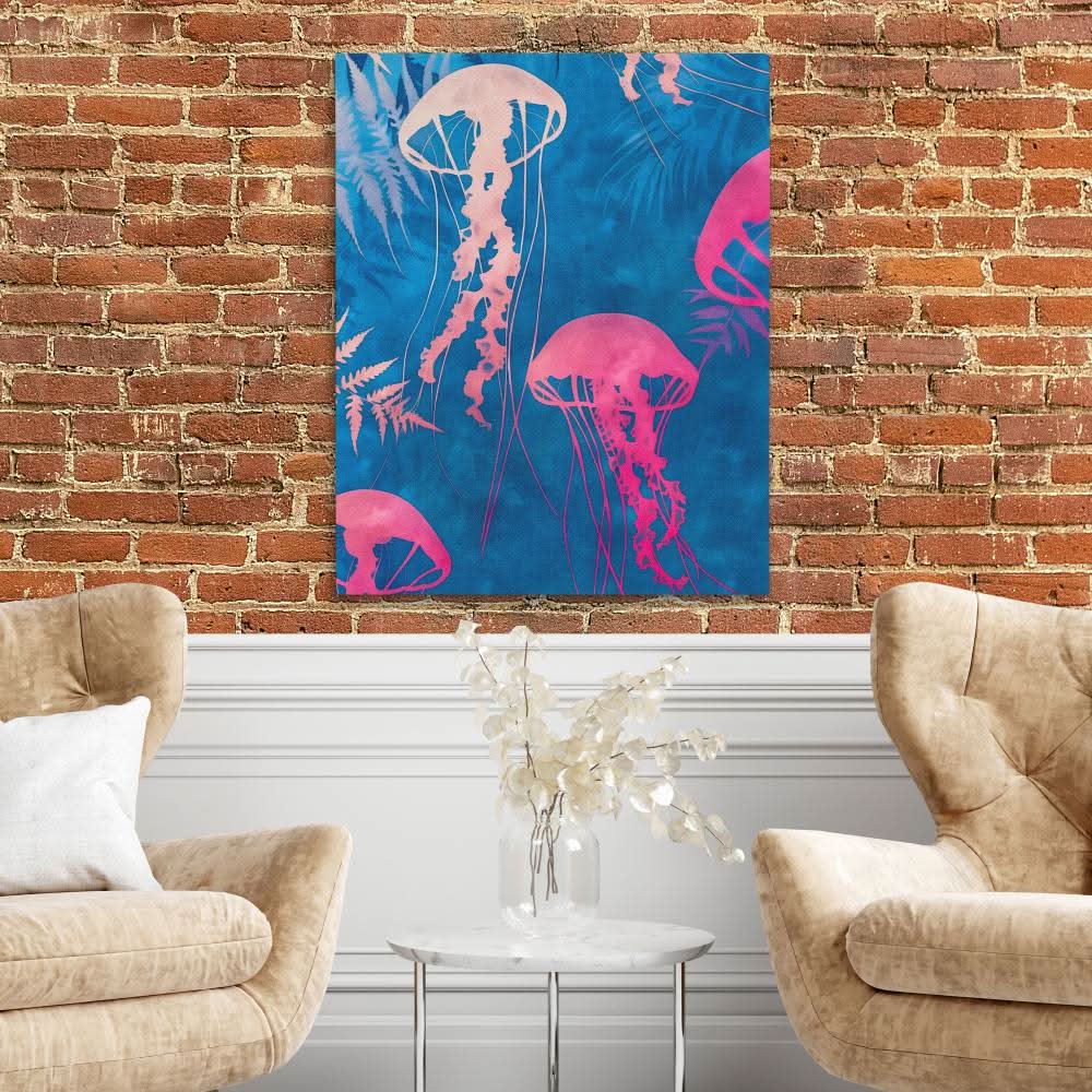 Coastal Jellies - Coastal Wall Art in Black Frame