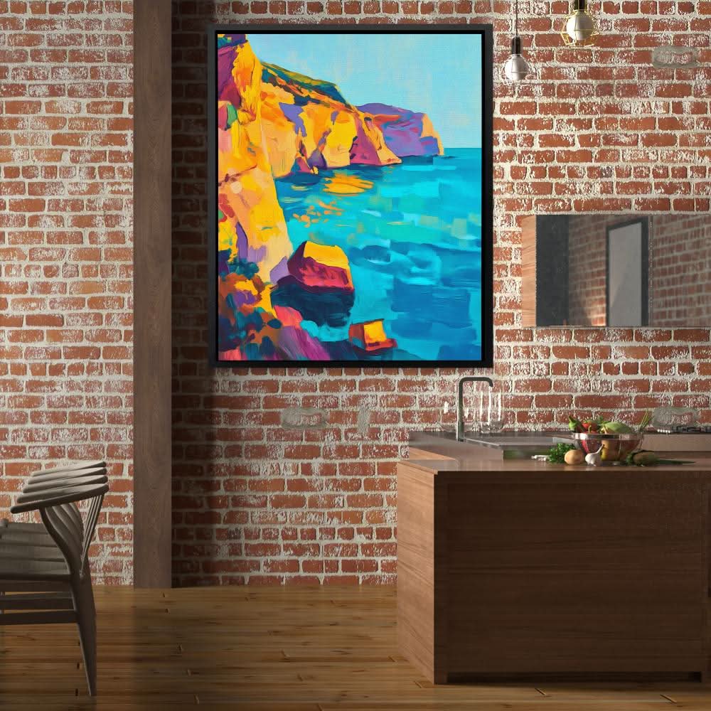 Coastal Sunset Rocks - Colorful Landscapes Canvas Print