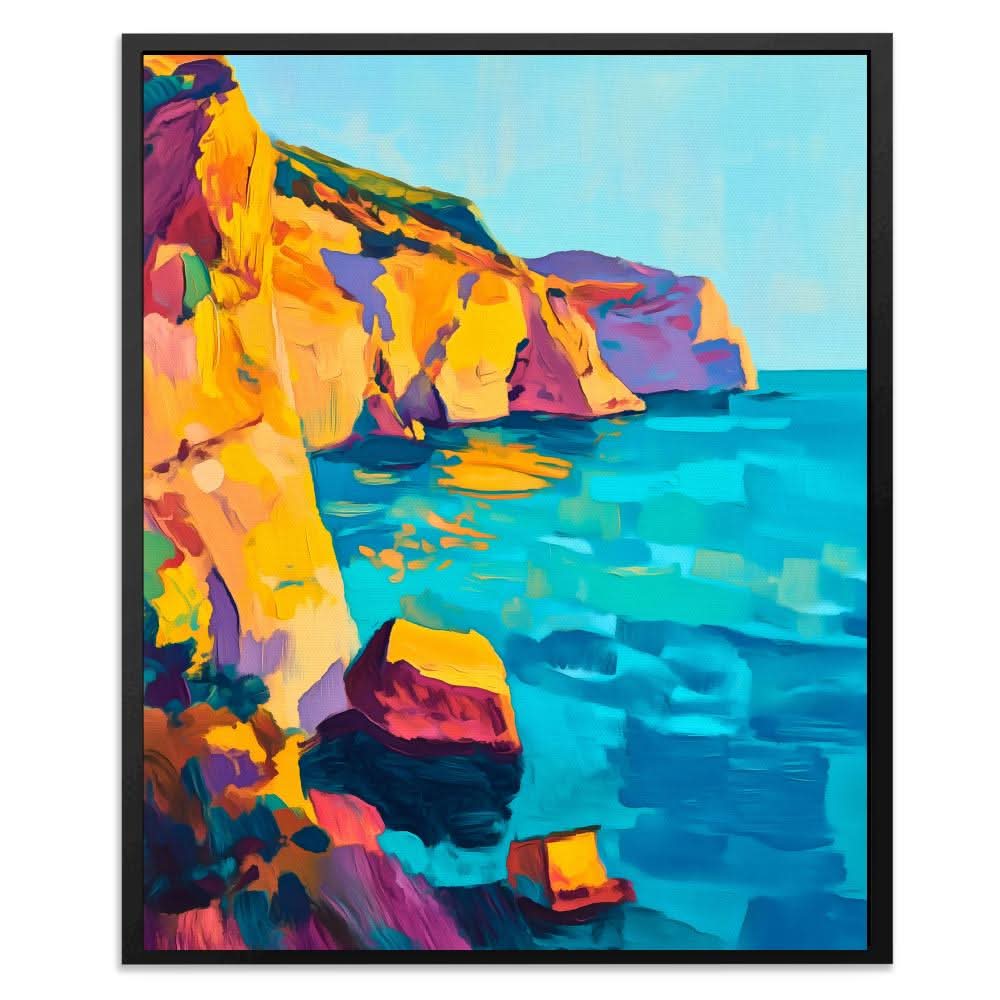 Coastal Sunset Rocks - Large Canvas Print